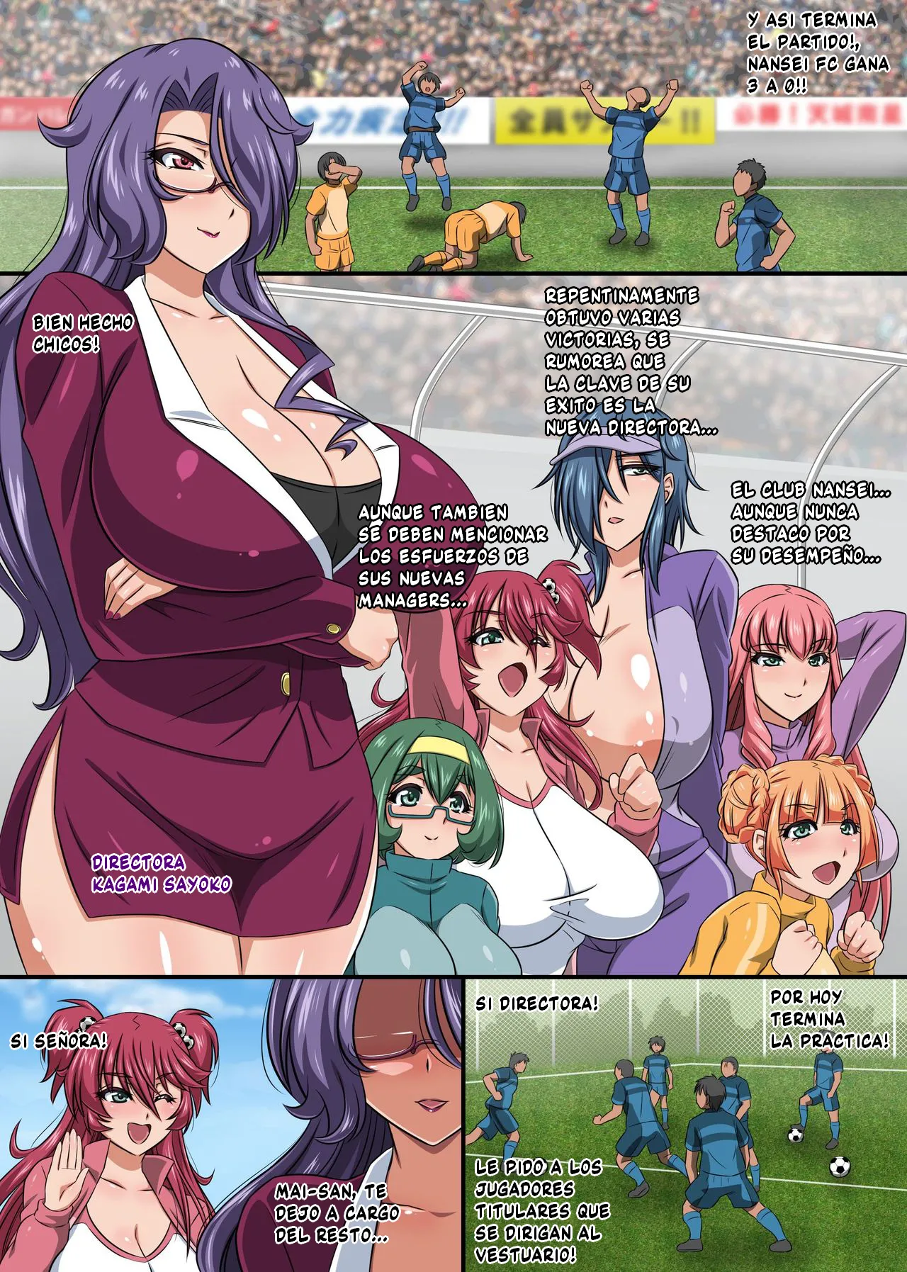 [Execio (Yukimaru.)] Bakunyu Team Staff no Kenshinteki de Ecchi na Oppai Gohobi ~Sei o Dopyutte Dashite, Ganbatte!~ [Spanish] [RScott] image number 3