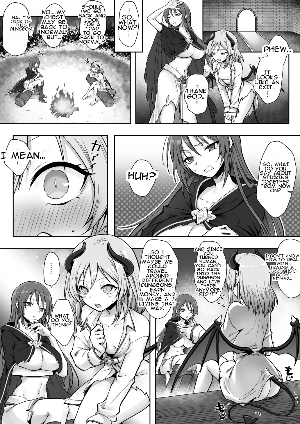 [Amulai Okashi Seisakusho (Sasanomanibi)] Shuzoku Henkou no Trap de Ningen Kenshi Osu ga Mesu Succubus ni! | A Male Human Swordsman Turns Into a Female Succubus Due to a Species-changing Trap! [English] image number 28