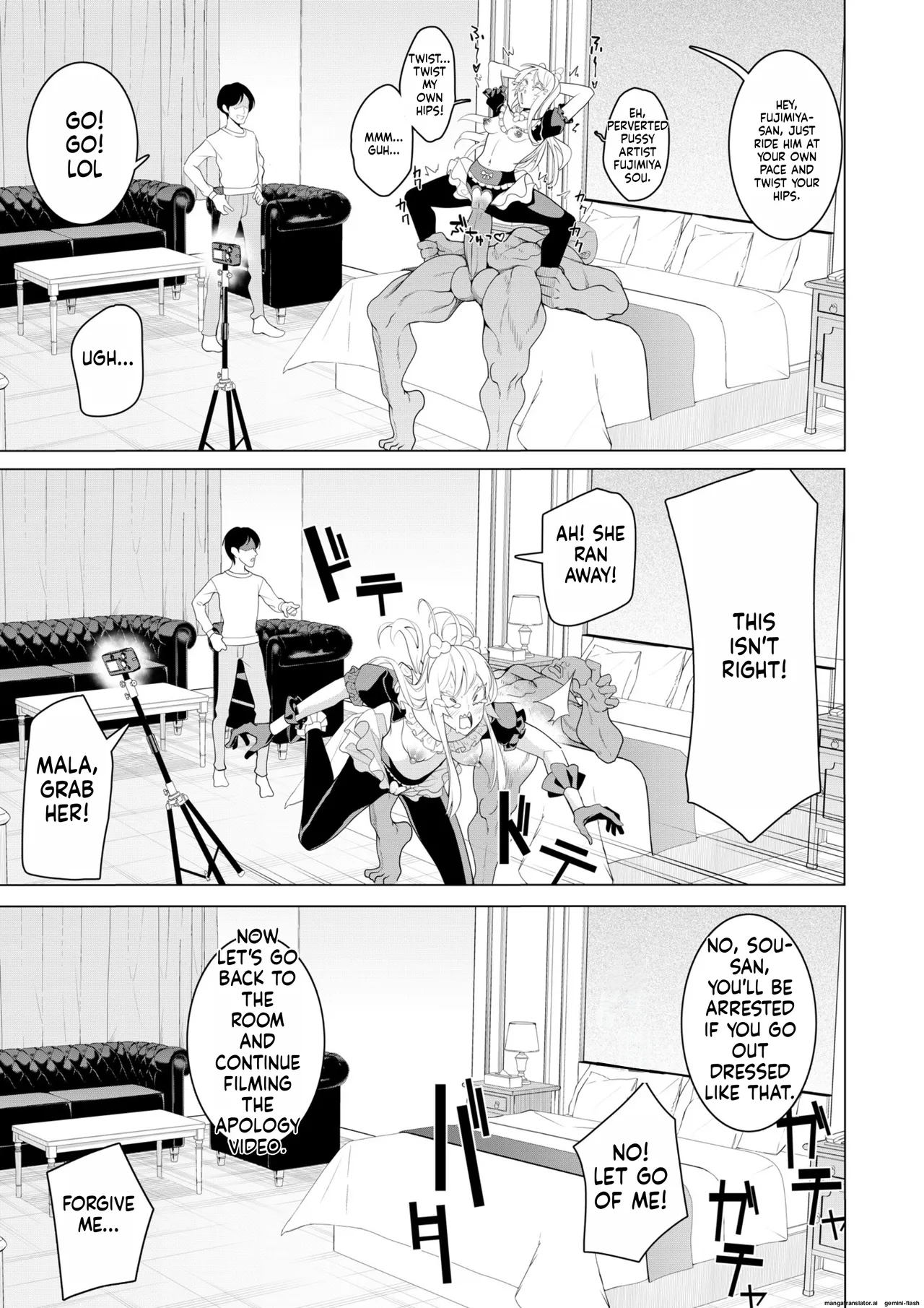 [Hisamaru Hajimeya (Hisamaru Hajime)] Saimin Appli de! ~Chou Cool! Tensai Half Ojou-sama ni Hentai Omanko Geinin to Shite AV Haishin Sasete Mita~ [English] [AI Translated] [Decensored] image number 52