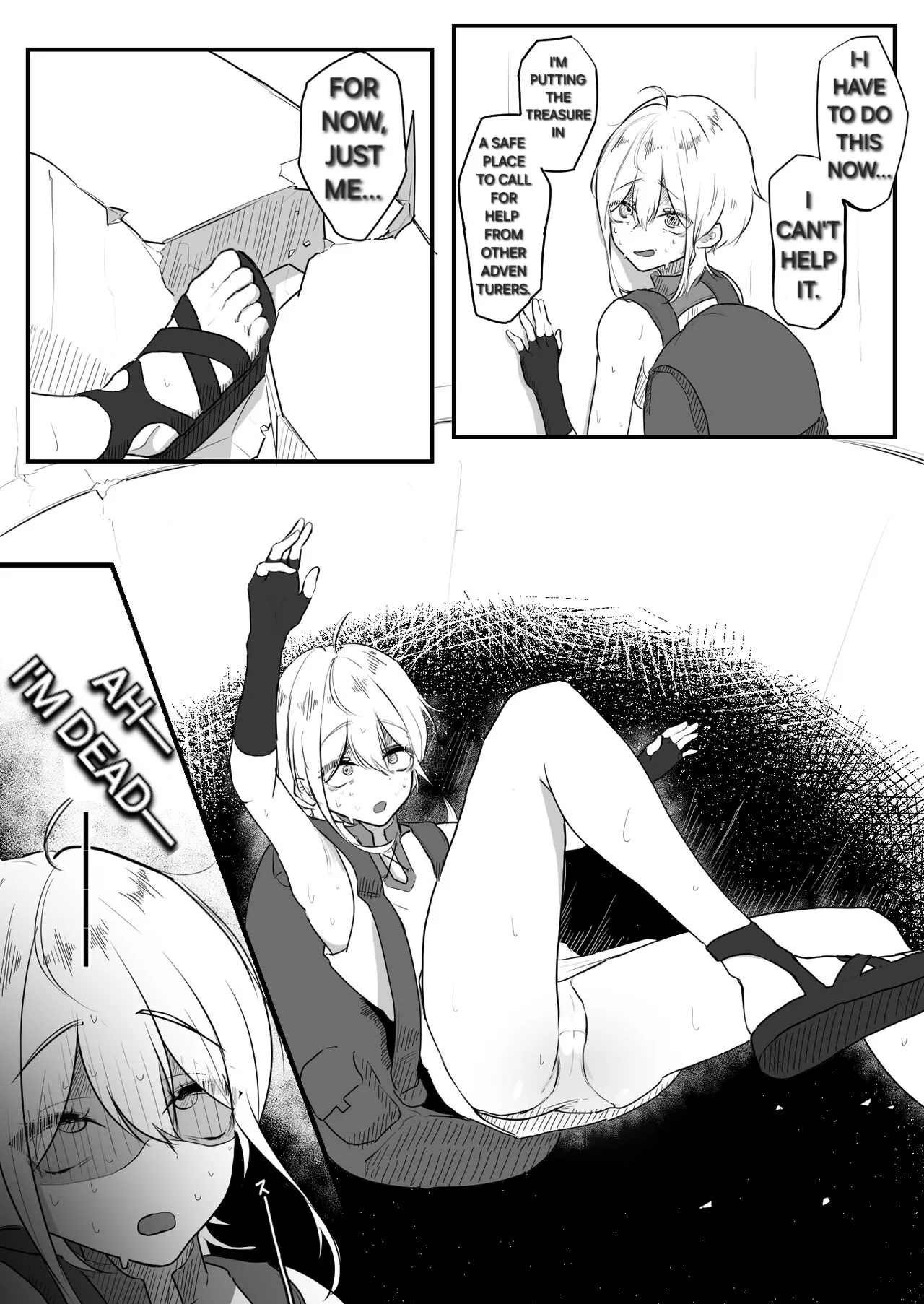 [Obake no Ringoya-san (Yuu Ringo)] Jigoujitoku de Shokushu ni Tsukamatta Boukensha Mugen Cli Iki Jigoku to Hajimete no Chikubi Iki | An adventurer who got captured by tentacles due to her own mistakes [English] [Alyssaquenn] 画像番号 6