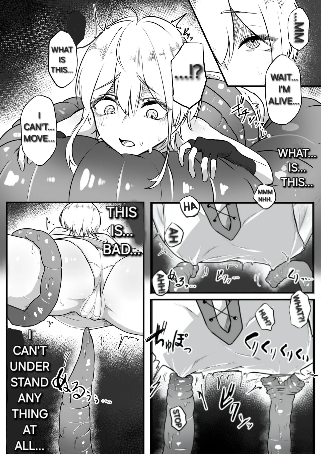 [Obake no Ringoya-san (Yuu Ringo)] Jigoujitoku de Shokushu ni Tsukamatta Boukensha Mugen Cli Iki Jigoku to Hajimete no Chikubi Iki | An adventurer who got captured by tentacles due to her own mistakes [English] [Alyssaquenn] 画像番号 7