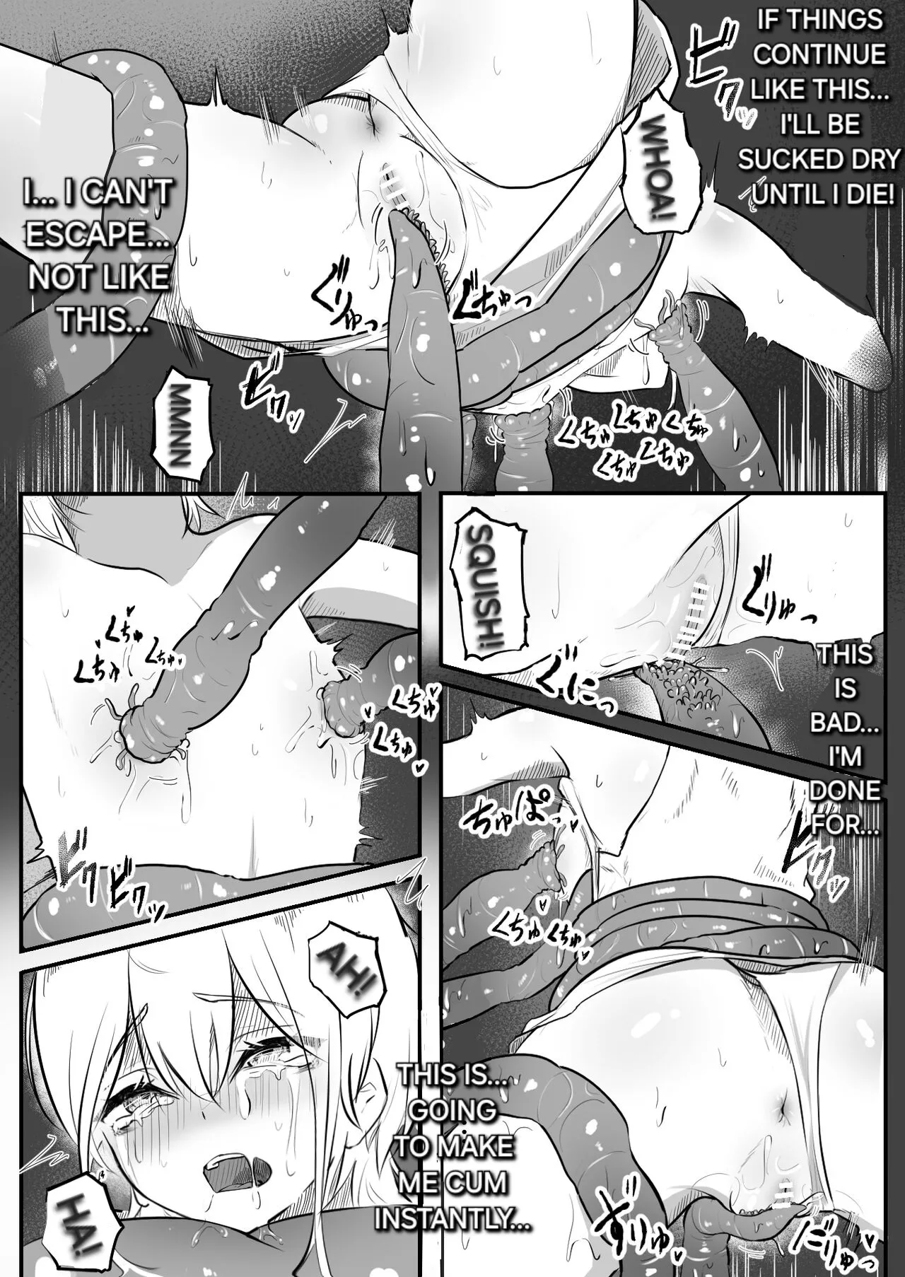 [Obake no Ringoya-san (Yuu Ringo)] Jigoujitoku de Shokushu ni Tsukamatta Boukensha Mugen Cli Iki Jigoku to Hajimete no Chikubi Iki | An adventurer who got captured by tentacles due to her own mistakes [English] [Alyssaquenn] 画像番号 11