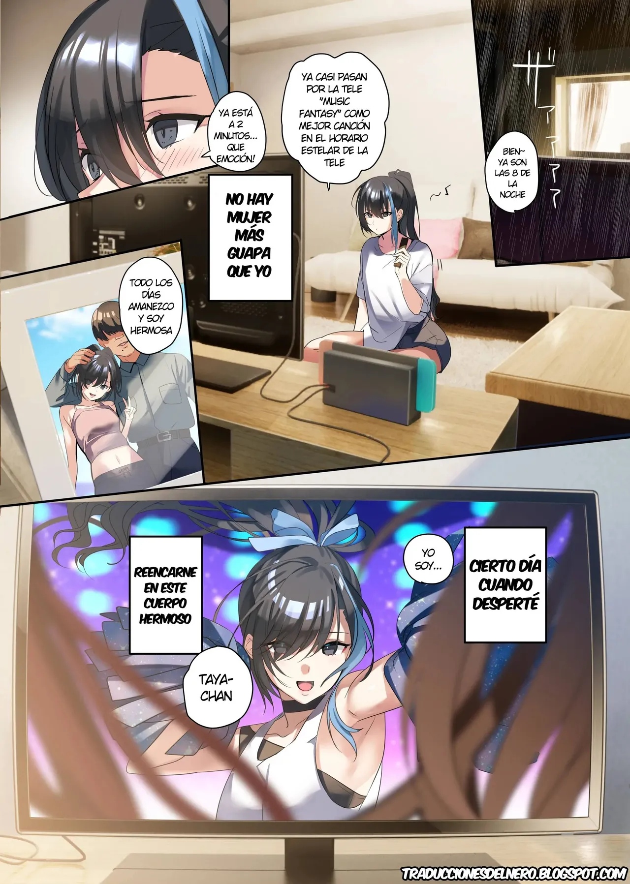 [ROUTE1 (Taira Tsukune)] Oshi-sama to Irekawatta Genkai Otaku-kun [Spanish] [Delnero] [Digital] image number 3