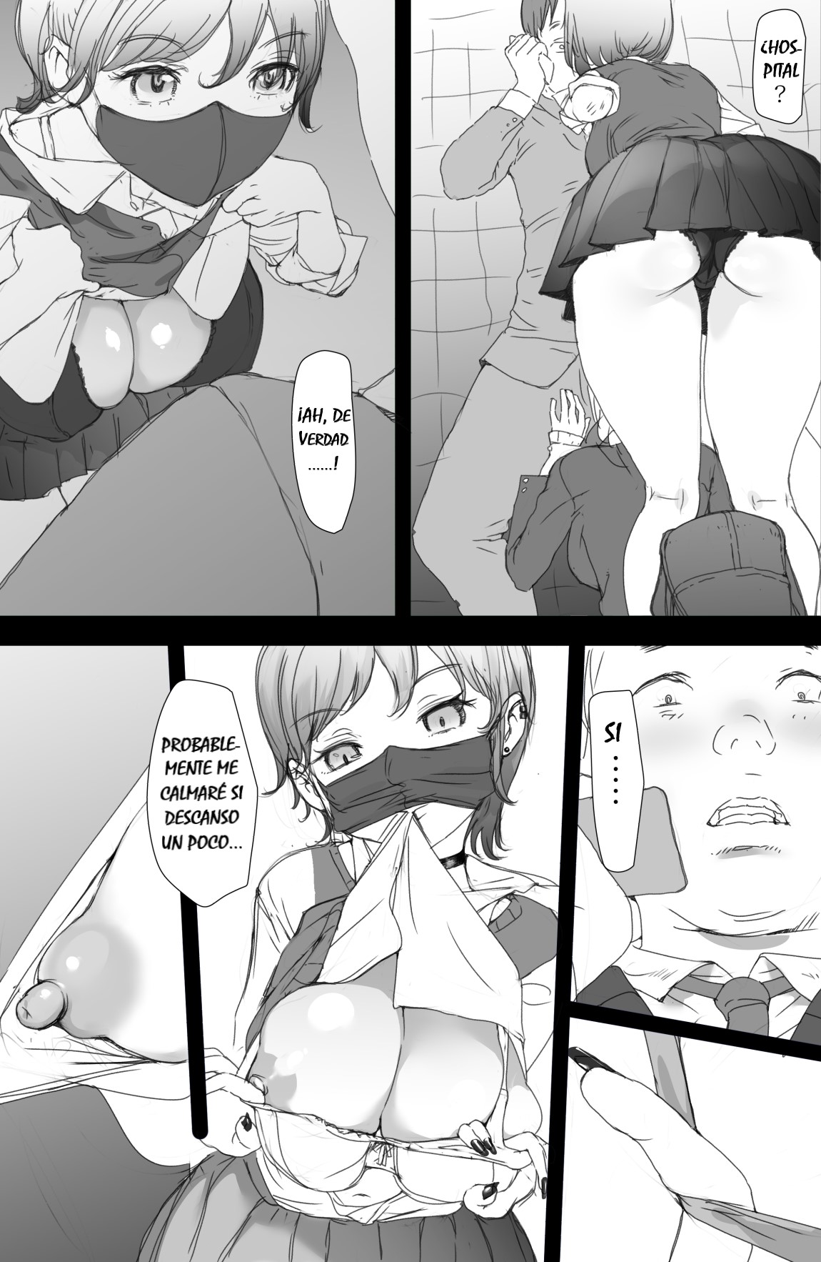 [Komatsuna Salad (Hazuki Ten)] Tsuukin Densha de Oppai o Mise ni Kuru Musume ga Ite Komattemasu｜Estoy teniendo problemas con la chica que me enseña sus pechos en el tren de camino al trabajo cada vez que estamos cerca [Spanish] [Imperio Scan] numero di immagine  50