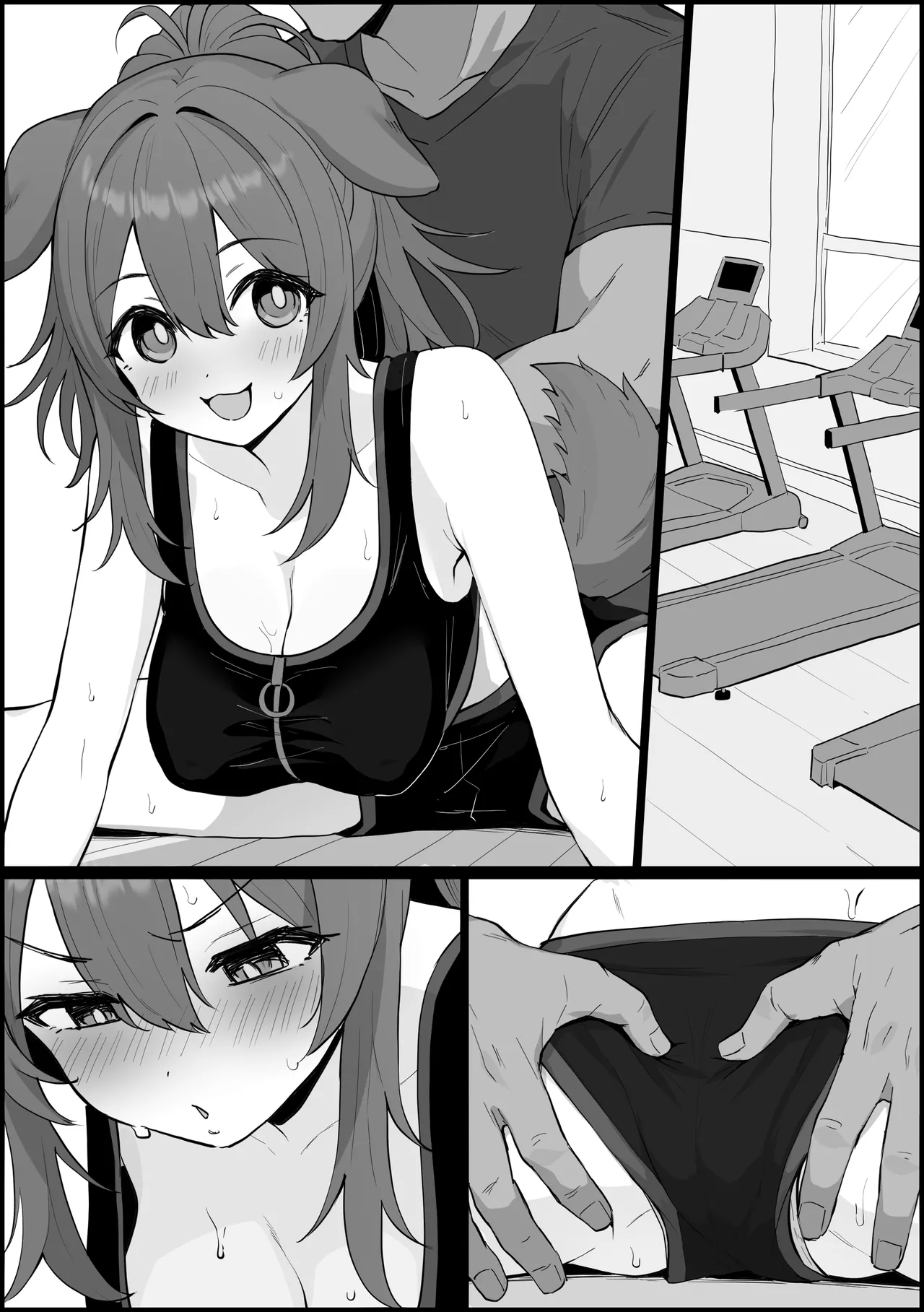 [こけもも] フィットネスジムでえぐい体験トレーニングさせられる こ〇ね (ホロライブ) image number 9