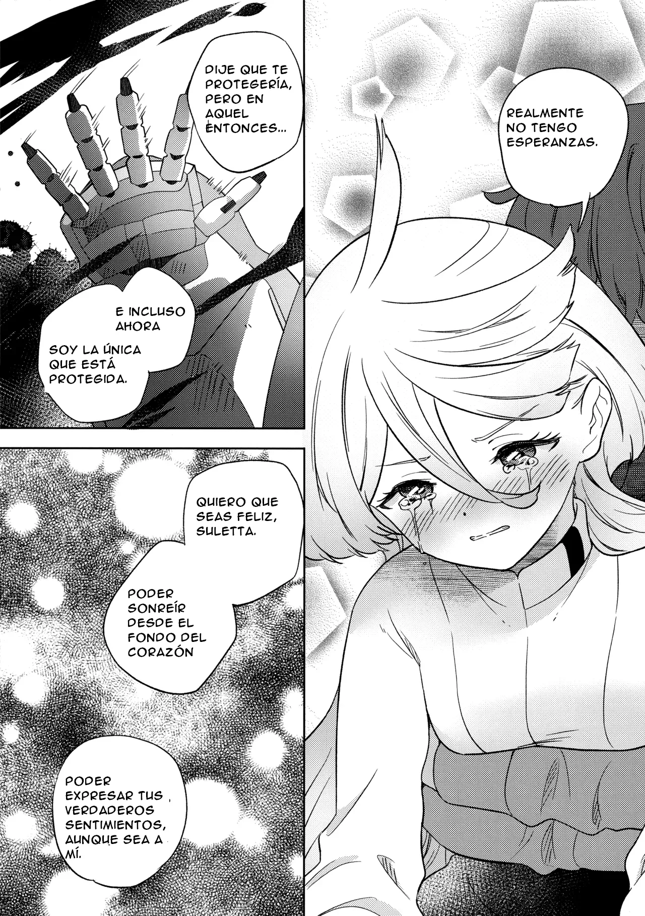 (C102) [Gutsutoma (Tachi)] Kienai Ato, Egao No Riyuu, Onaka Ga Suite. (Mobile Suit Gundam: The Witch from Mercury) [Spanish] [CristoferDeLosAndes] 图片编号 23