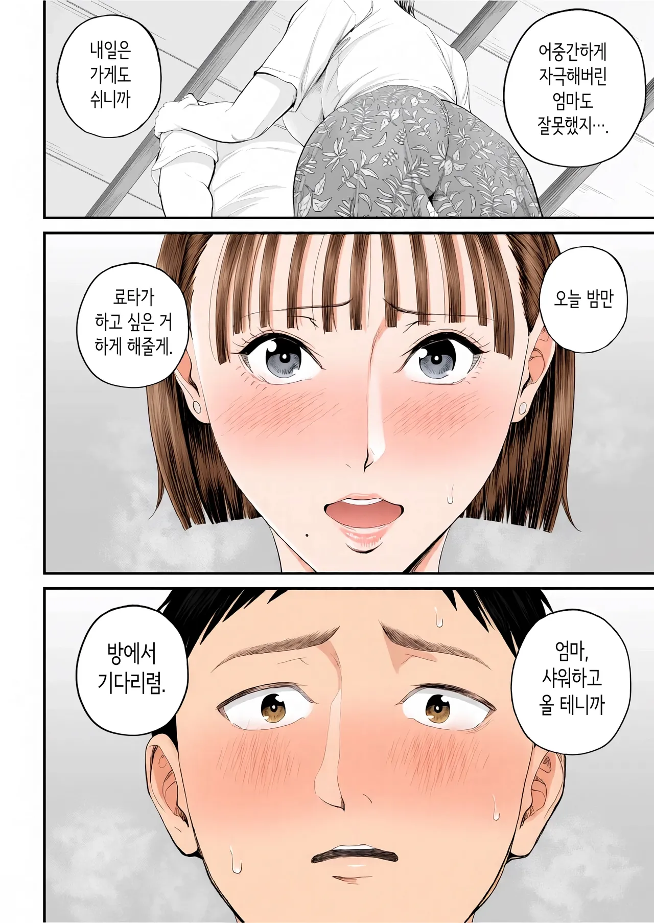 [Shiono Kou] 모자정사 ~정말 좋아하는 엄마와 오늘 밤 성교한다~ [Korean] [Colorized] 画像番号 48