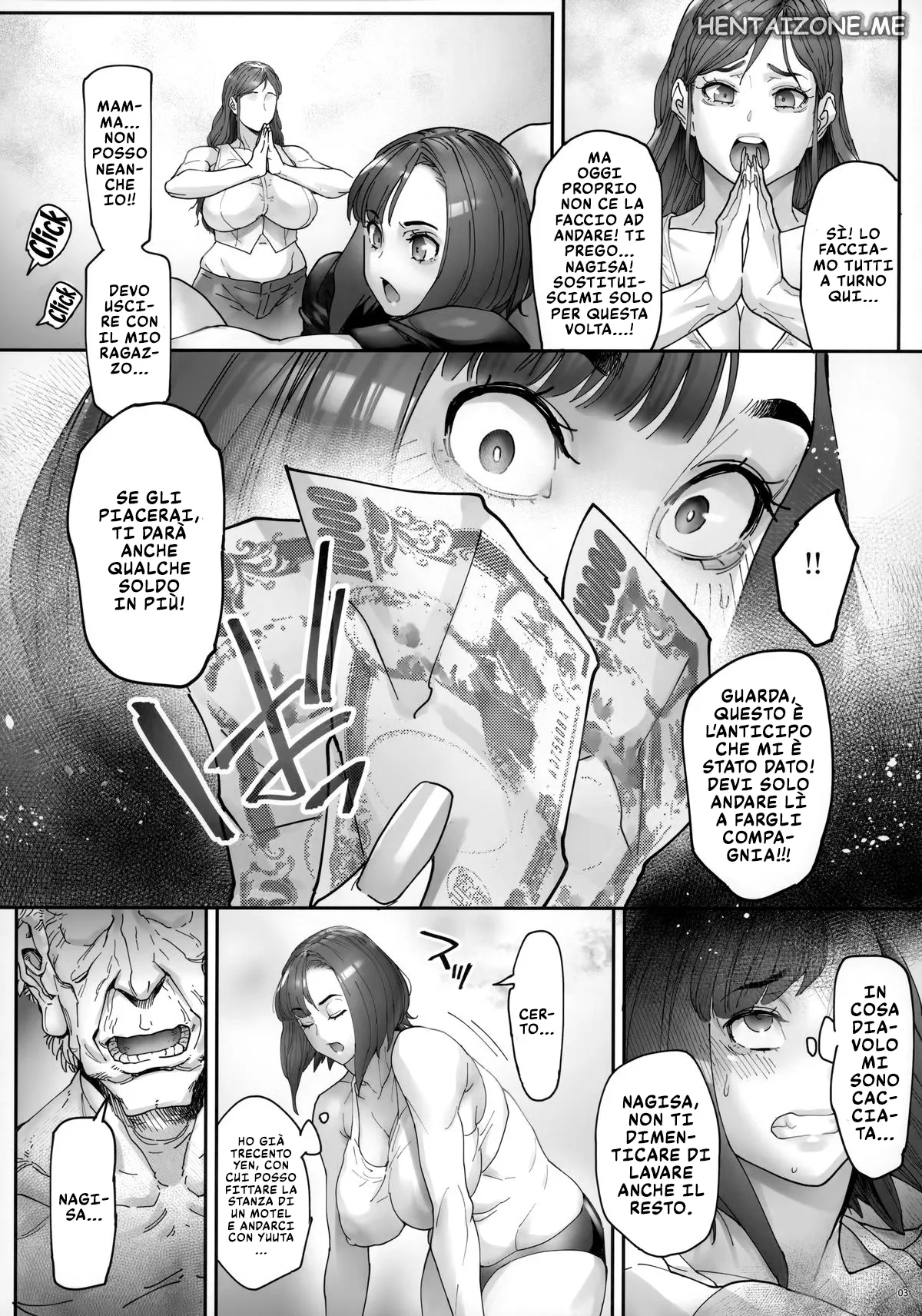 [Kocho Kocho Koukou (Bonten)] Kaigo Beit de Iroboke Jijii no Gouin na Yokkyuu to Okane no Mae ni Chitai o Sarasu JK | La Mia Nuova Badante [Italian] [Digital] 4eme image