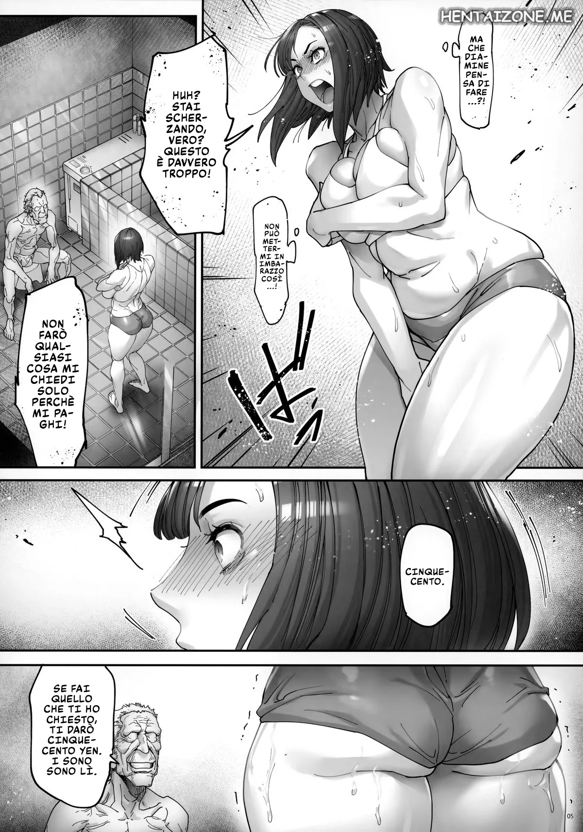 [Kocho Kocho Koukou (Bonten)] Kaigo Beit de Iroboke Jijii no Gouin na Yokkyuu to Okane no Mae ni Chitai o Sarasu JK | La Mia Nuova Badante [Italian] [Digital] 6eme image