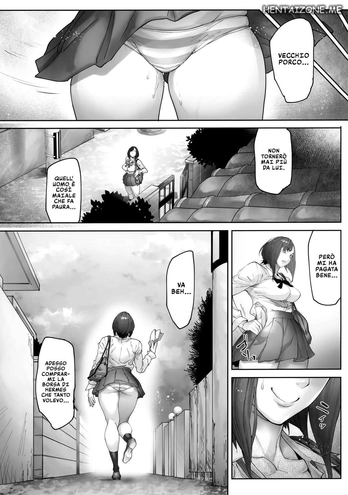 [Kocho Kocho Koukou (Bonten)] Kaigo Beit de Iroboke Jijii no Gouin na Yokkyuu to Okane no Mae ni Chitai o Sarasu JK | La Mia Nuova Badante [Italian] [Digital] 18eme image