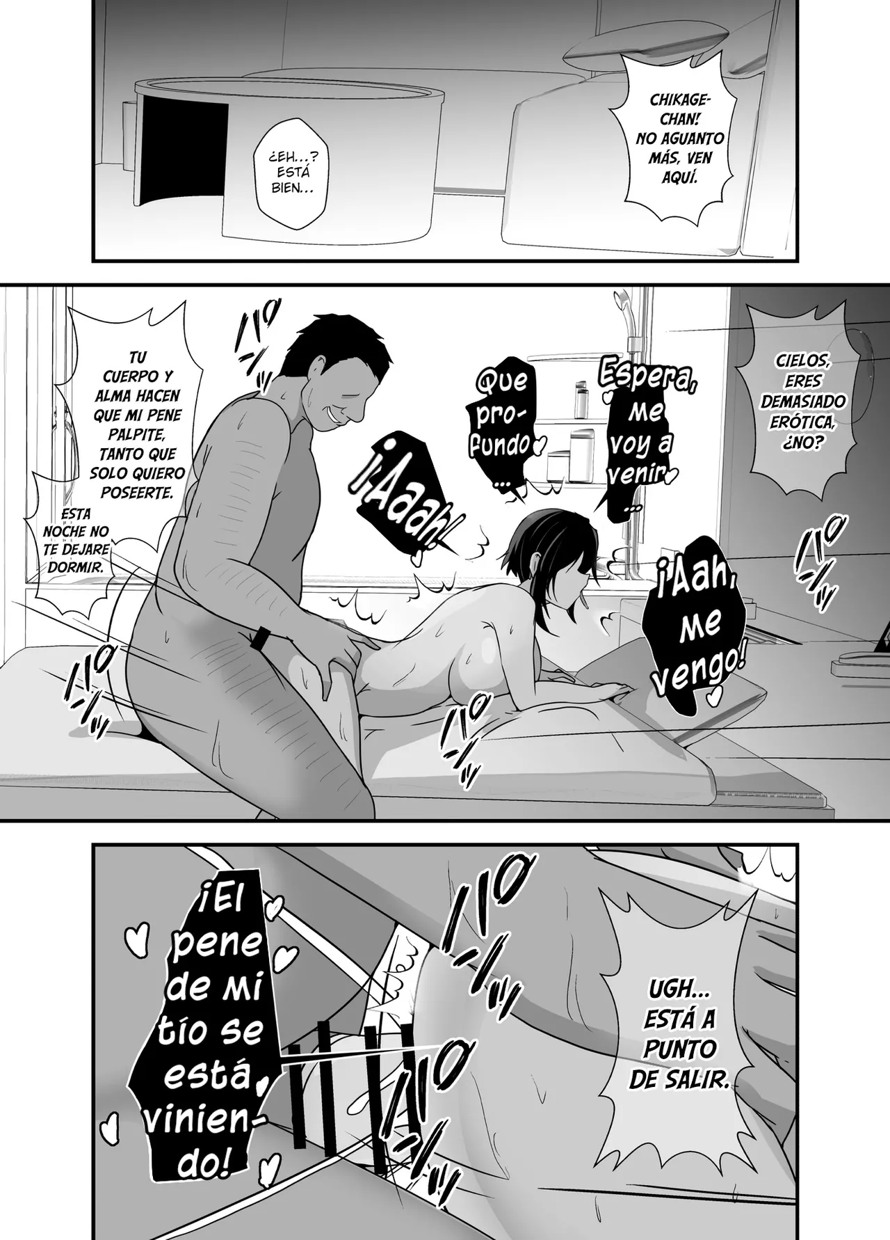 [Hyoui no jikan] Otokomasarina osananajimi tousanno maedewa mesuninaru [Spanish] [Hellsing Scans] imagen número 88