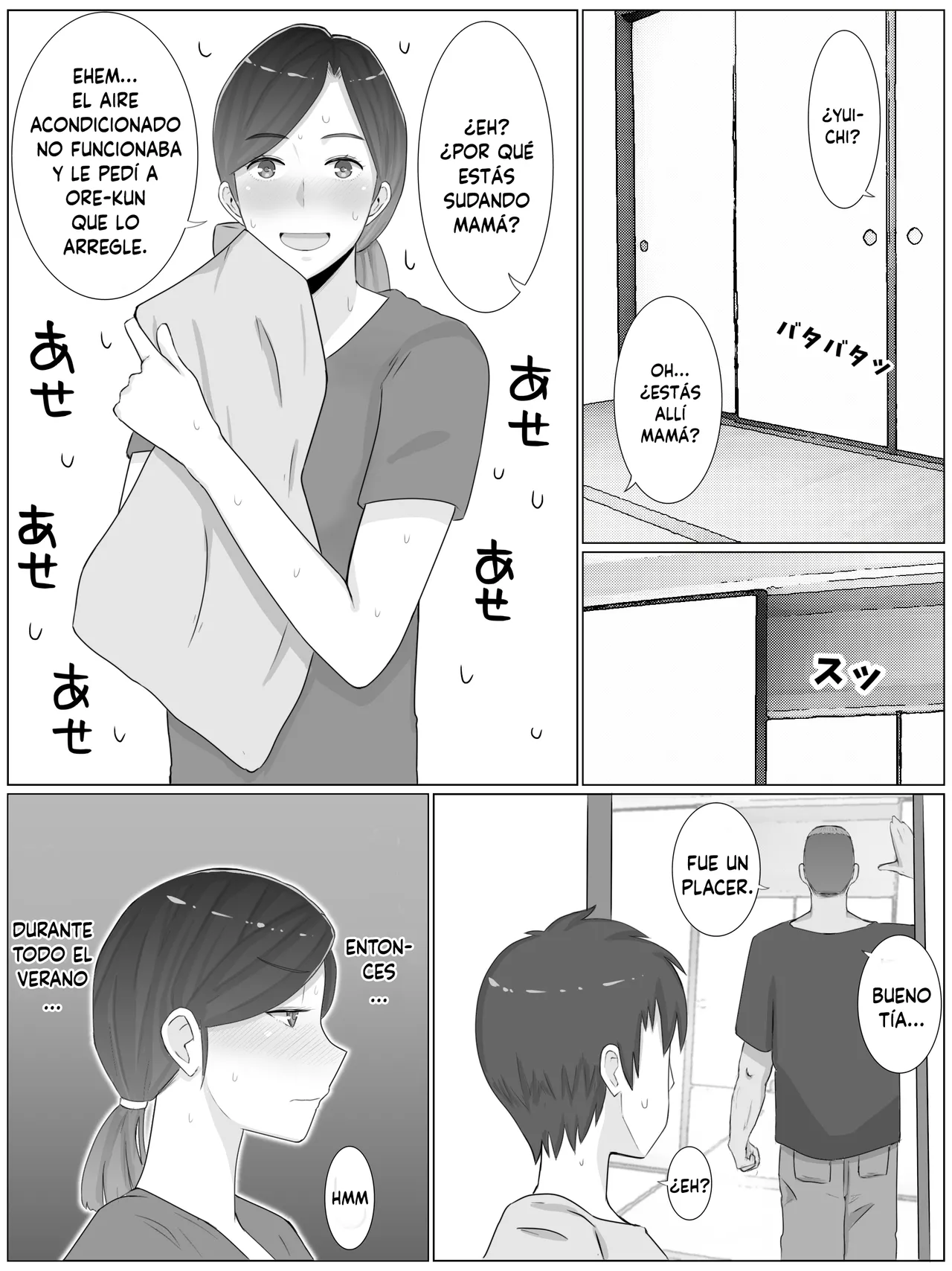 [Saimonke] Iinari Kyonyuu Haha Natsumi (40) Oi ni Eroi Fukugyou ga Barete Kuchidome Koubi Shiteimasu (Spanish) изображение № 24