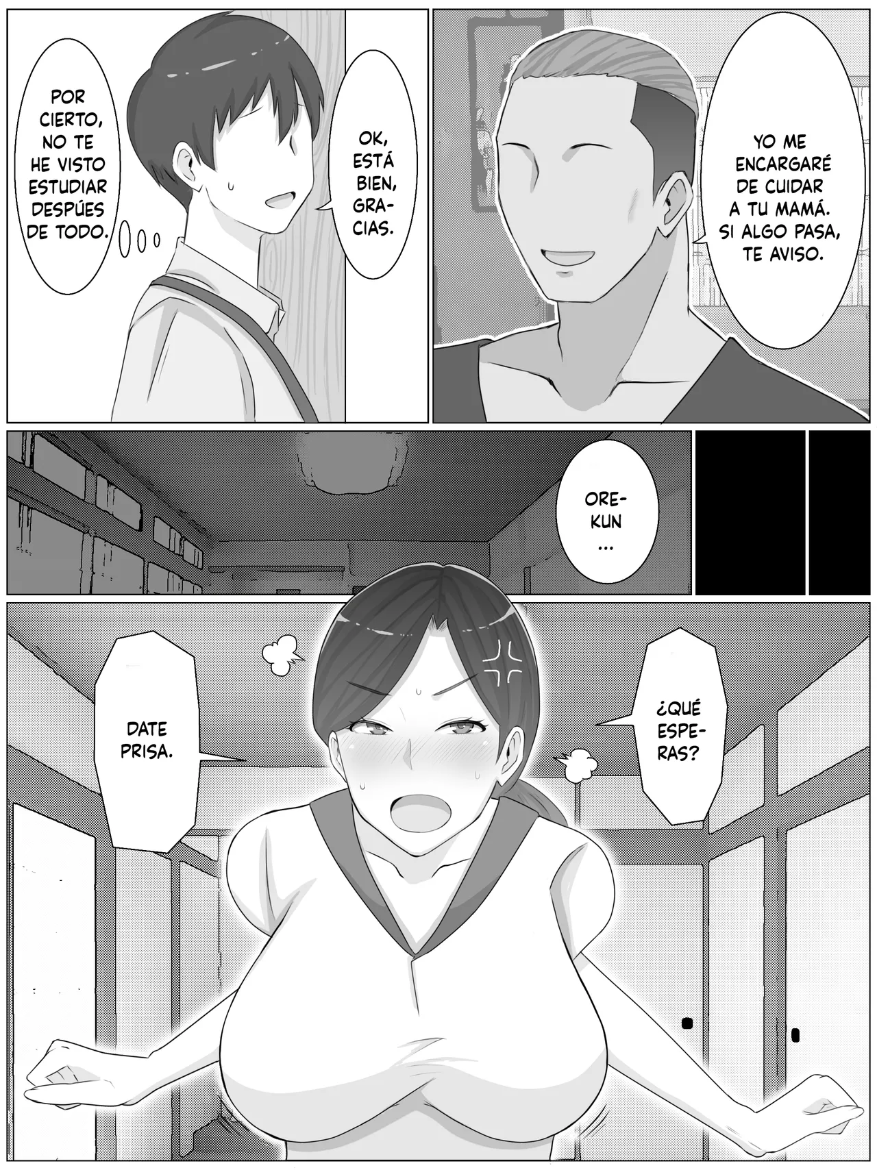 [Saimonke] Iinari Kyonyuu Haha Natsumi (40) Oi ni Eroi Fukugyou ga Barete Kuchidome Koubi Shiteimasu (Spanish) изображение № 38