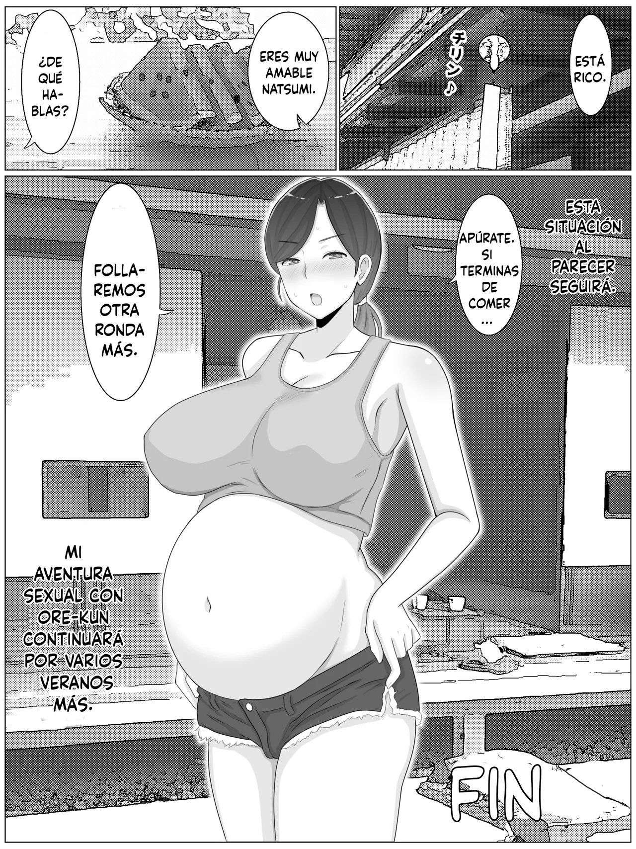 [Saimonke] Iinari Kyonyuu Haha Natsumi (40) Oi ni Eroi Fukugyou ga Barete Kuchidome Koubi Shiteimasu (Spanish) изображение № 56