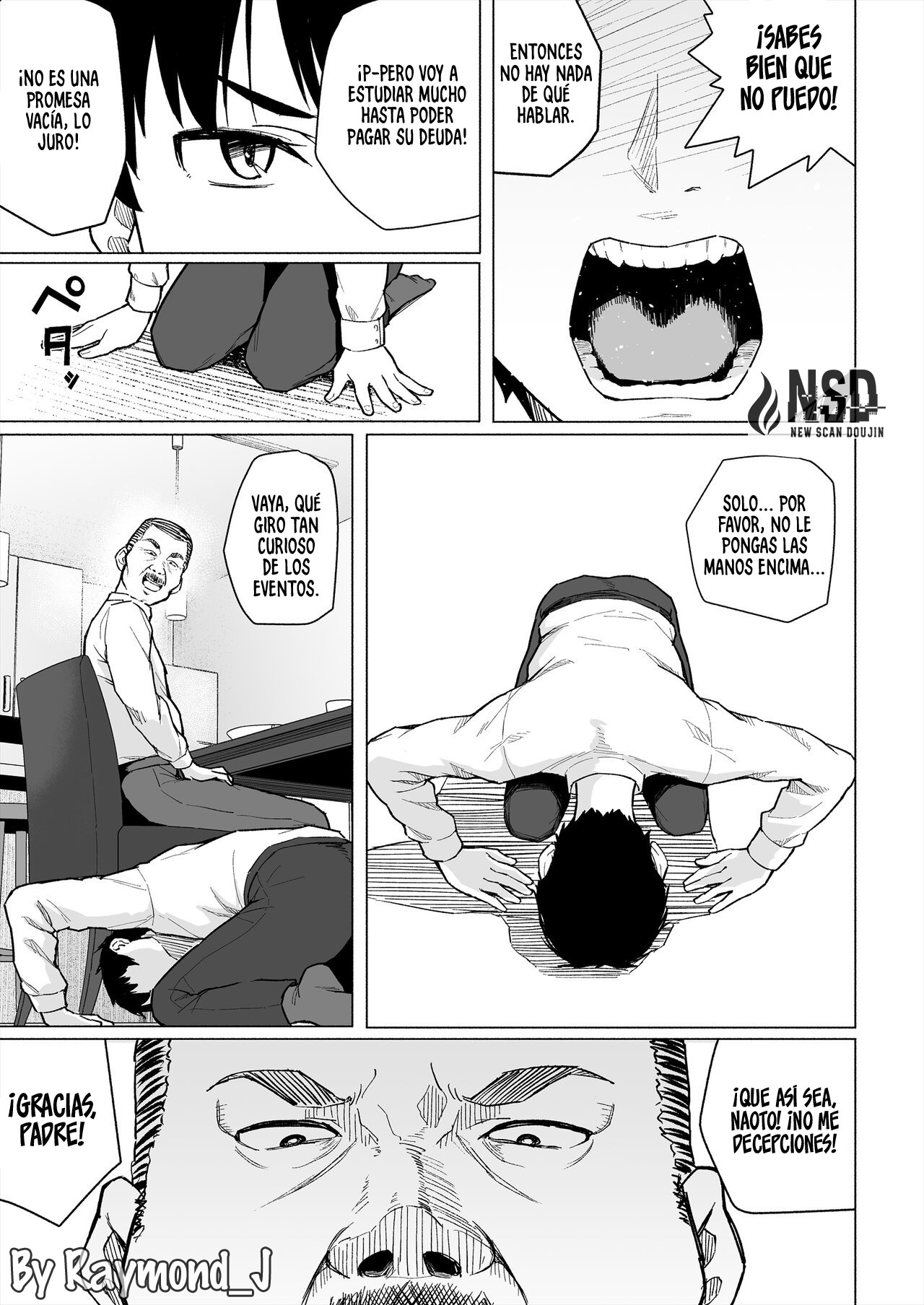 [Chonmage Teikoku (Magekichi)] Osananajimi wa Shakkin no Kata toshite Oyaji ni Dakareru｜Mi Amiga de la Infancia es Usada como Forma de Pago de una Deuda por mi Padre [Spanish] [New Scan Doujin] image number 8