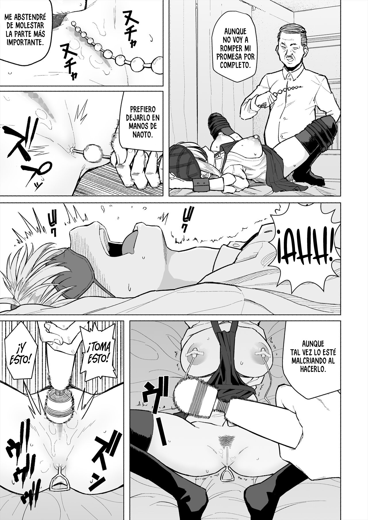 [Chonmage Teikoku (Magekichi)] Osananajimi wa Shakkin no Kata toshite Oyaji ni Dakareru｜Mi Amiga de la Infancia es Usada como Forma de Pago de una Deuda por mi Padre [Spanish] [New Scan Doujin] image number 14