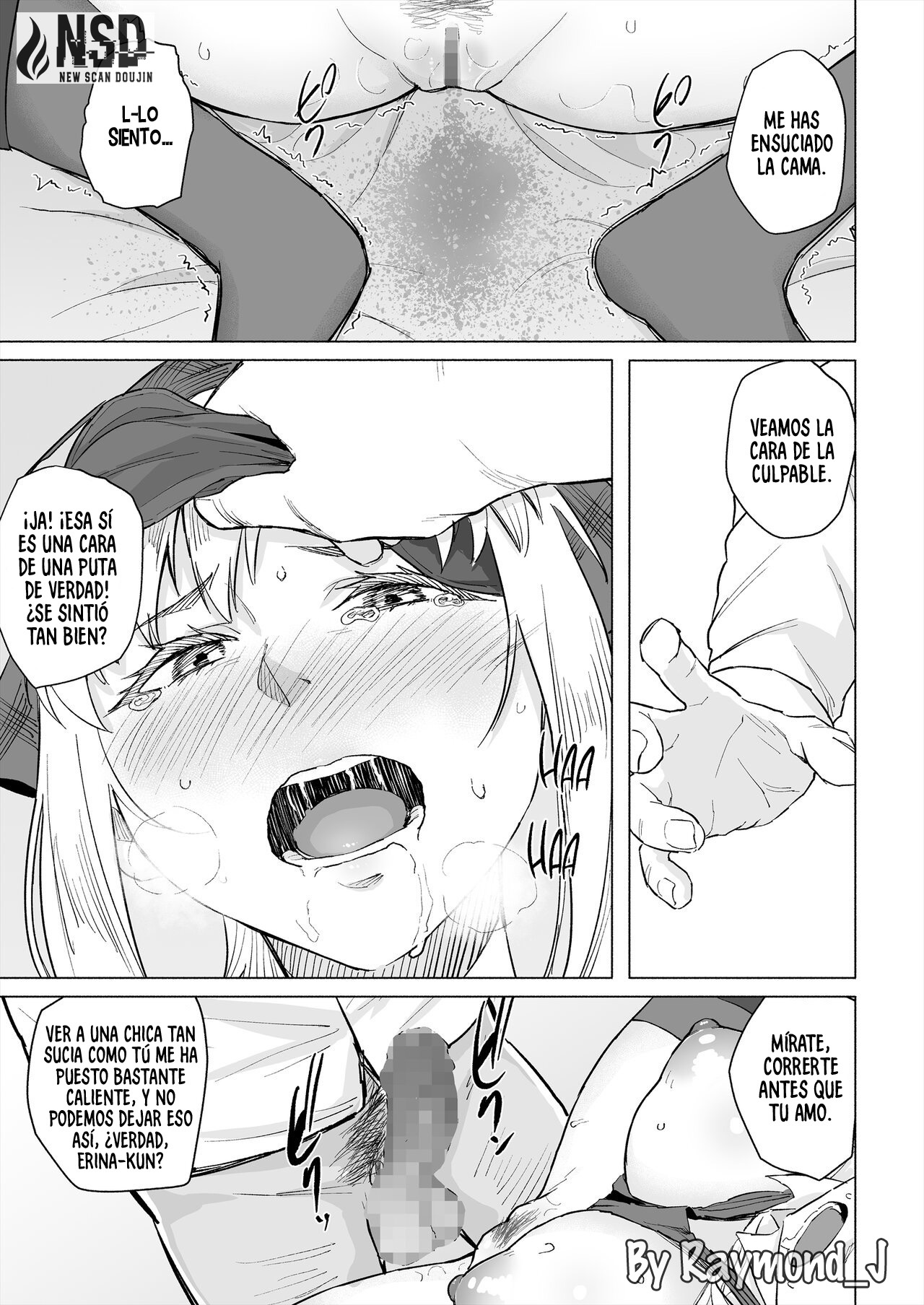 [Chonmage Teikoku (Magekichi)] Osananajimi wa Shakkin no Kata toshite Oyaji ni Dakareru｜Mi Amiga de la Infancia es Usada como Forma de Pago de una Deuda por mi Padre [Spanish] [New Scan Doujin] image number 16