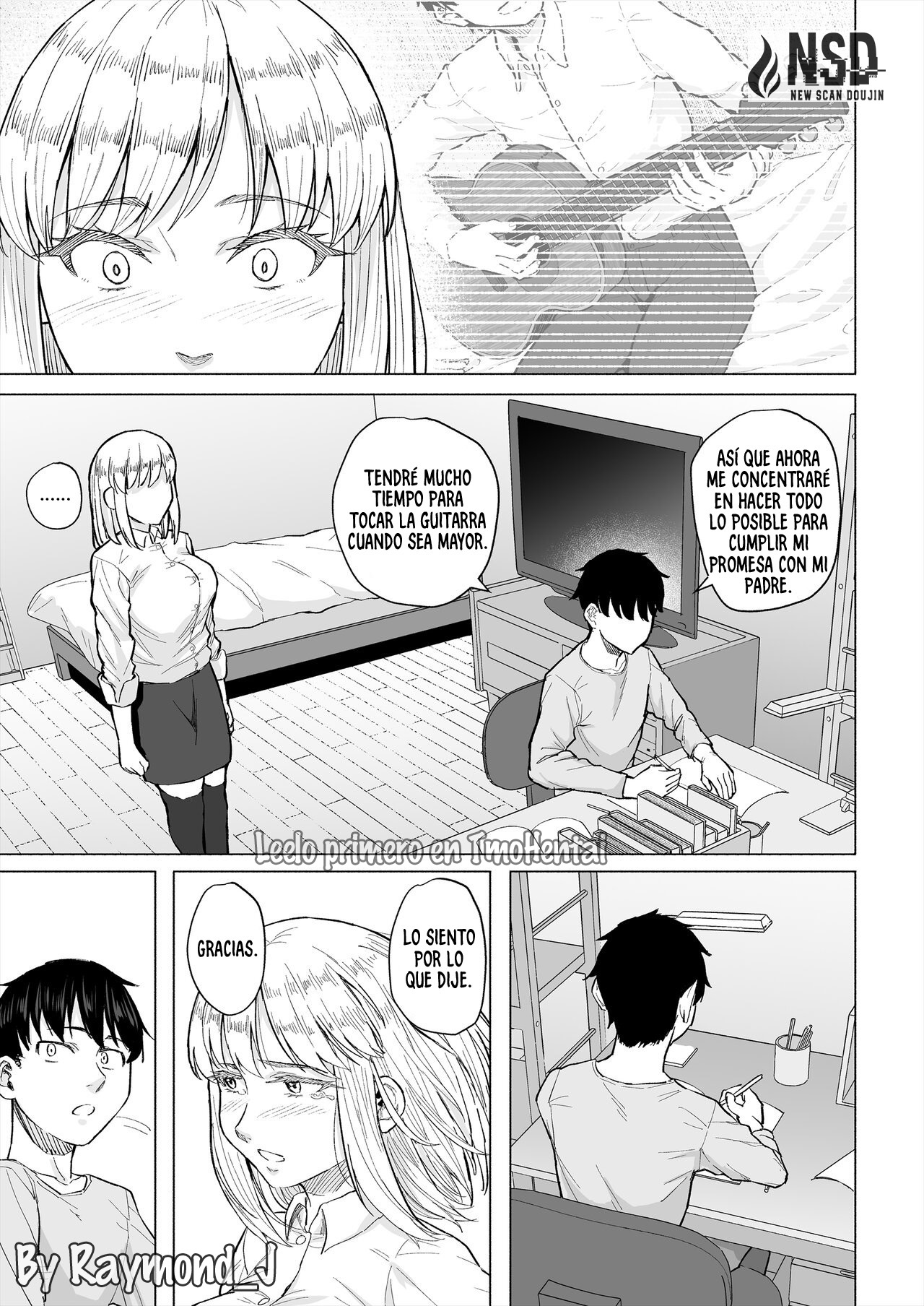 [Chonmage Teikoku (Magekichi)] Osananajimi wa Shakkin no Kata toshite Oyaji ni Dakareru｜Mi Amiga de la Infancia es Usada como Forma de Pago de una Deuda por mi Padre [Spanish] [New Scan Doujin] image number 20