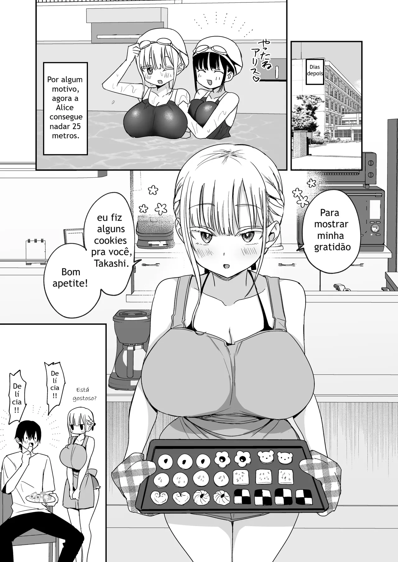 [Toono Esuke] Dekapai Gimai, Shuurai Alice no Swimming Lesson [Portuguese-BR] image number 54