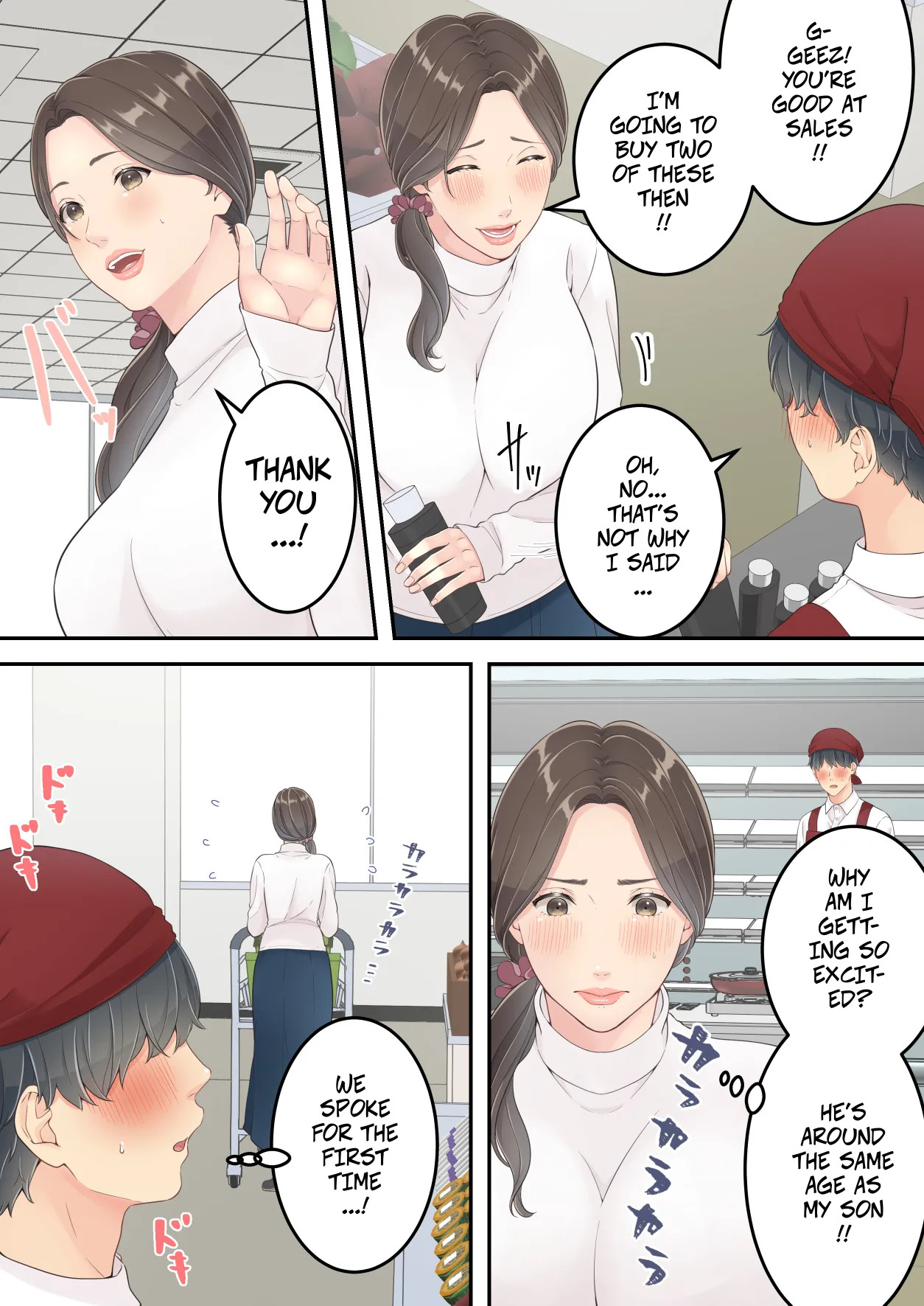 [Yuriko Club] Matomo na Okaa-san ga Musuko to Onaidoshi na Otokonoko to Amaama Furin Ryokou shichau Hanashi | A Normal Mother Goes on a Sweet Affair Trip With a Boy the Same Age as Her Son [English] image number 6