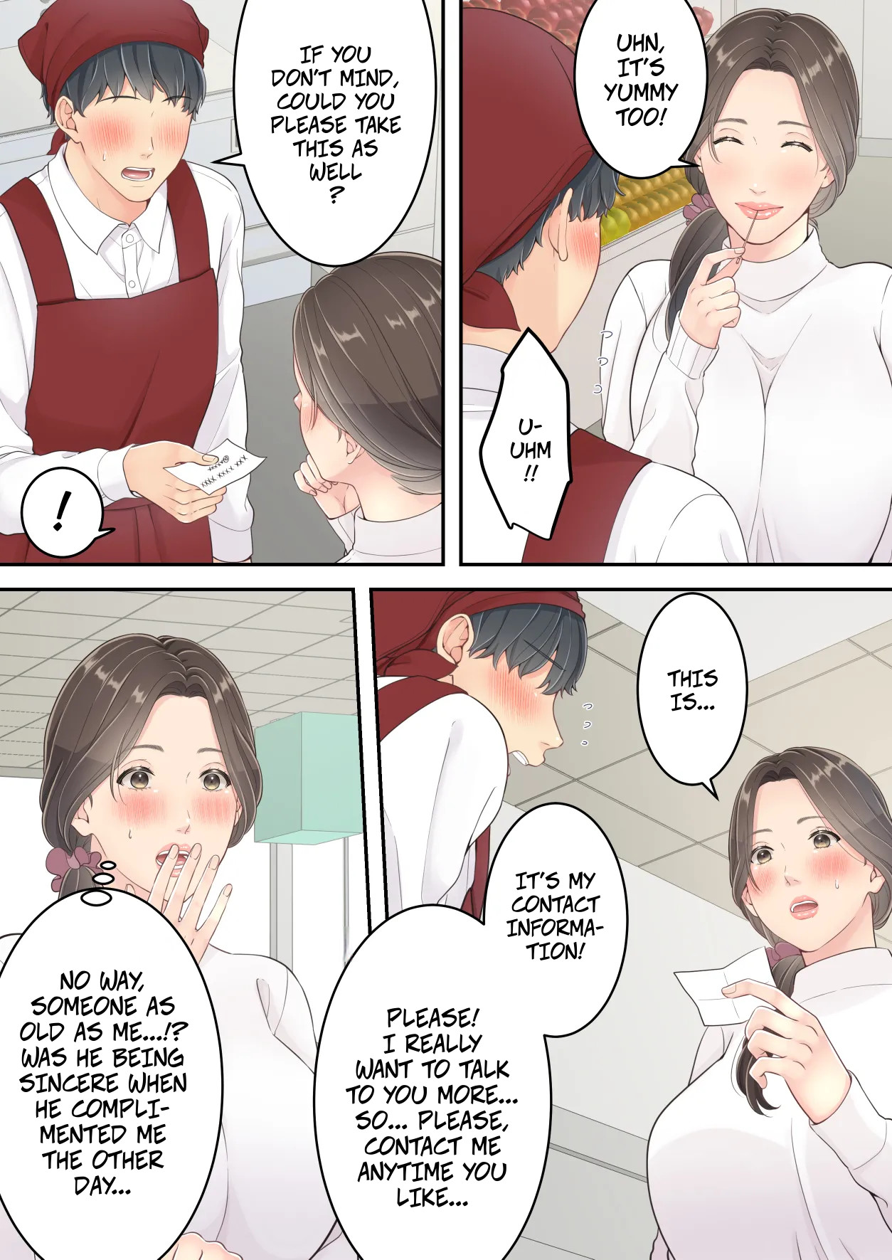 [Yuriko Club] Matomo na Okaa-san ga Musuko to Onaidoshi na Otokonoko to Amaama Furin Ryokou shichau Hanashi | A Normal Mother Goes on a Sweet Affair Trip With a Boy the Same Age as Her Son [English] image number 15