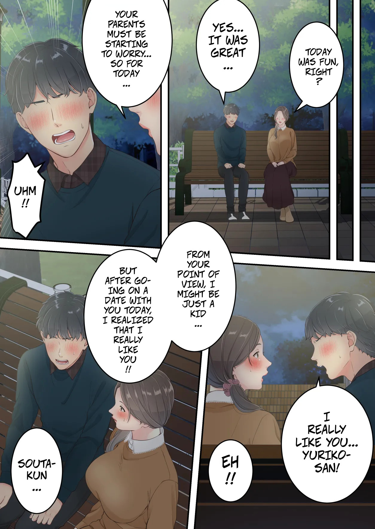 [Yuriko Club] Matomo na Okaa-san ga Musuko to Onaidoshi na Otokonoko to Amaama Furin Ryokou shichau Hanashi | A Normal Mother Goes on a Sweet Affair Trip With a Boy the Same Age as Her Son [English] image number 25