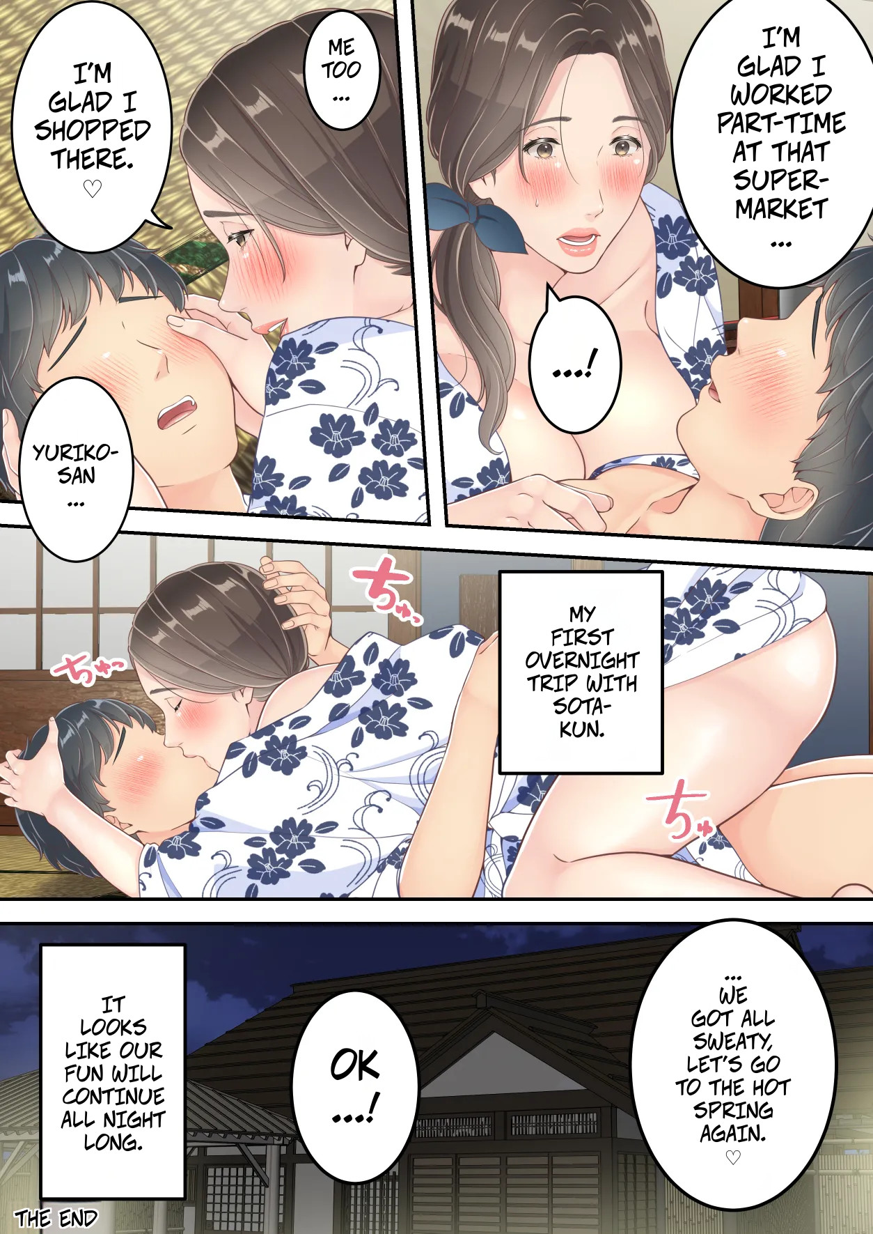 [Yuriko Club] Matomo na Okaa-san ga Musuko to Onaidoshi na Otokonoko to Amaama Furin Ryokou shichau Hanashi | A Normal Mother Goes on a Sweet Affair Trip With a Boy the Same Age as Her Son [English] image number 75