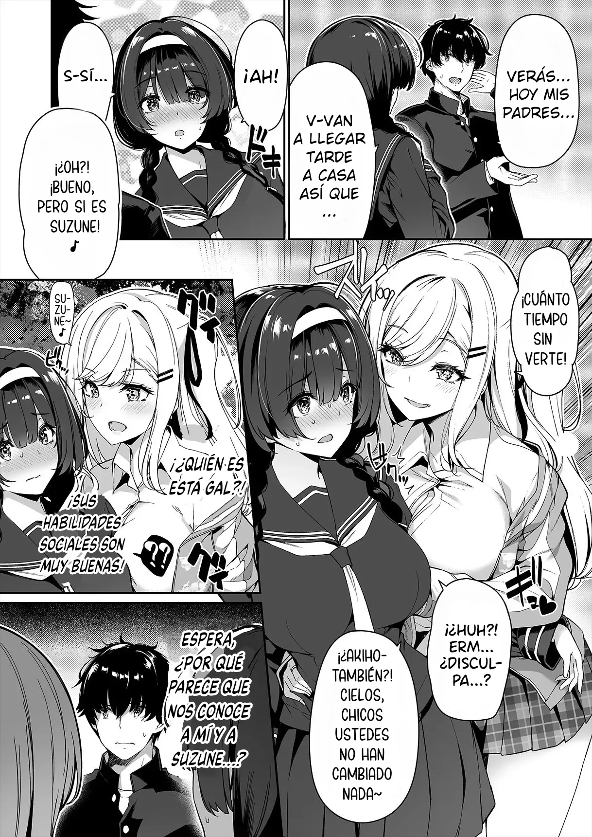 [Bottle Ship Bottler (Kazakura)] InCha Couple ga You Gal-tachi to SEX Training Suru Hanashi | La Tímida Pareja y las Brillantes Gals Tienen Entrenamiento Sexual Juntos [Spanish] {akanameTL} [Decensored] imagen número 3