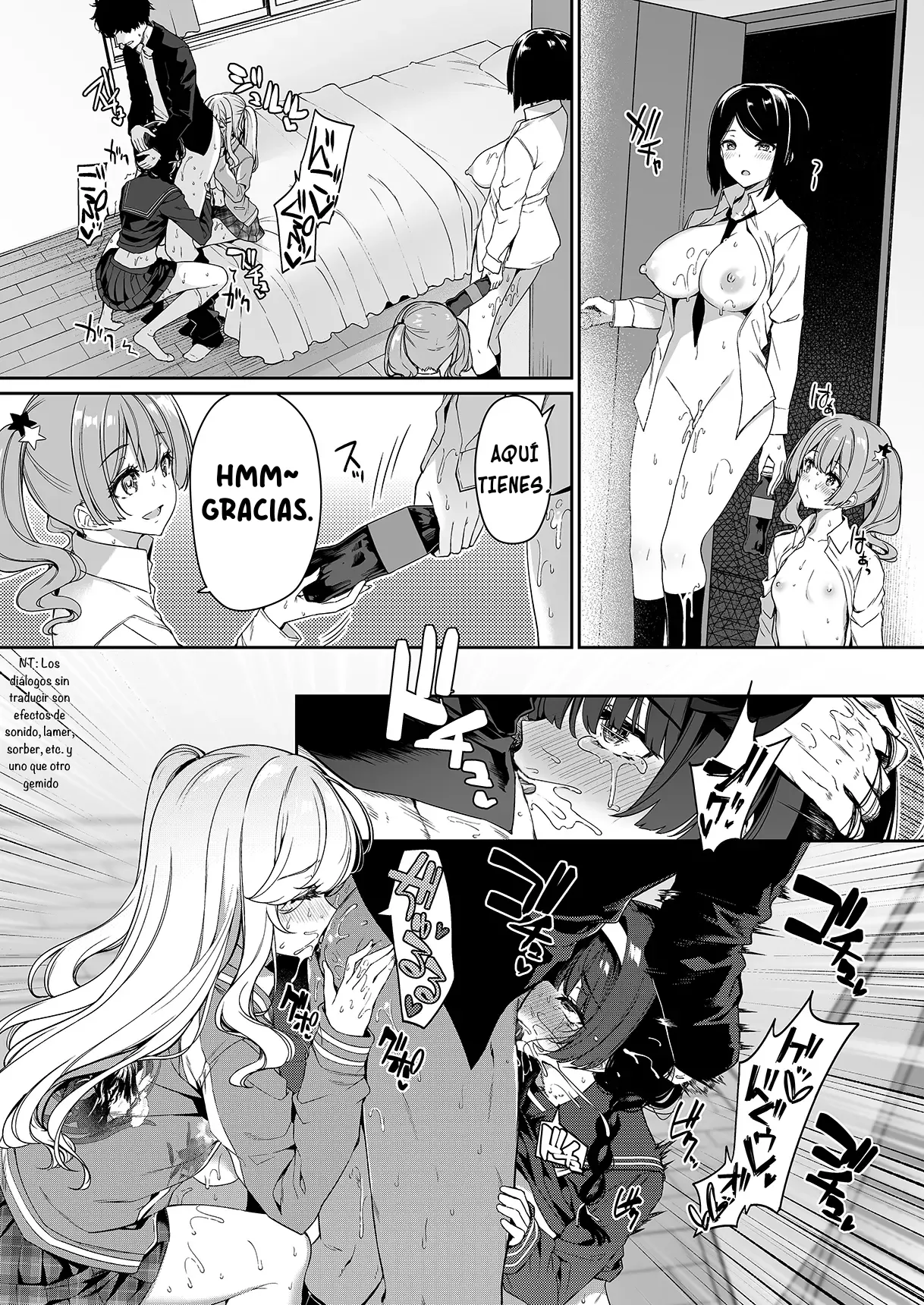[Bottle Ship Bottler (Kazakura)] InCha Couple ga You Gal-tachi to SEX Training Suru Hanashi | La Tímida Pareja y las Brillantes Gals Tienen Entrenamiento Sexual Juntos [Spanish] {akanameTL} [Decensored] imagen número 39
