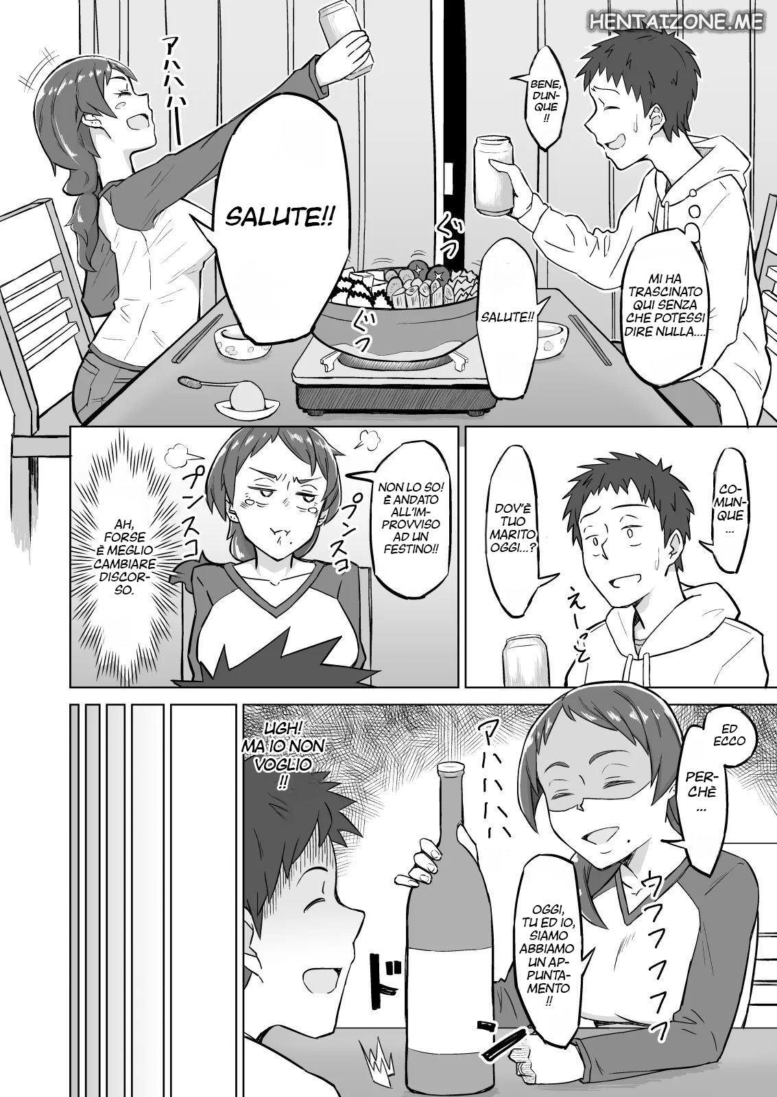 [DOGTAG (Akutenkou)] Otonari no Hitozuma ni Yuushoku ni Sasowaretara Yokkyuu Fuman de SEX Dekite Shimatta Hanashi | Appuntamento con La Vicina [Italian] 3eme image