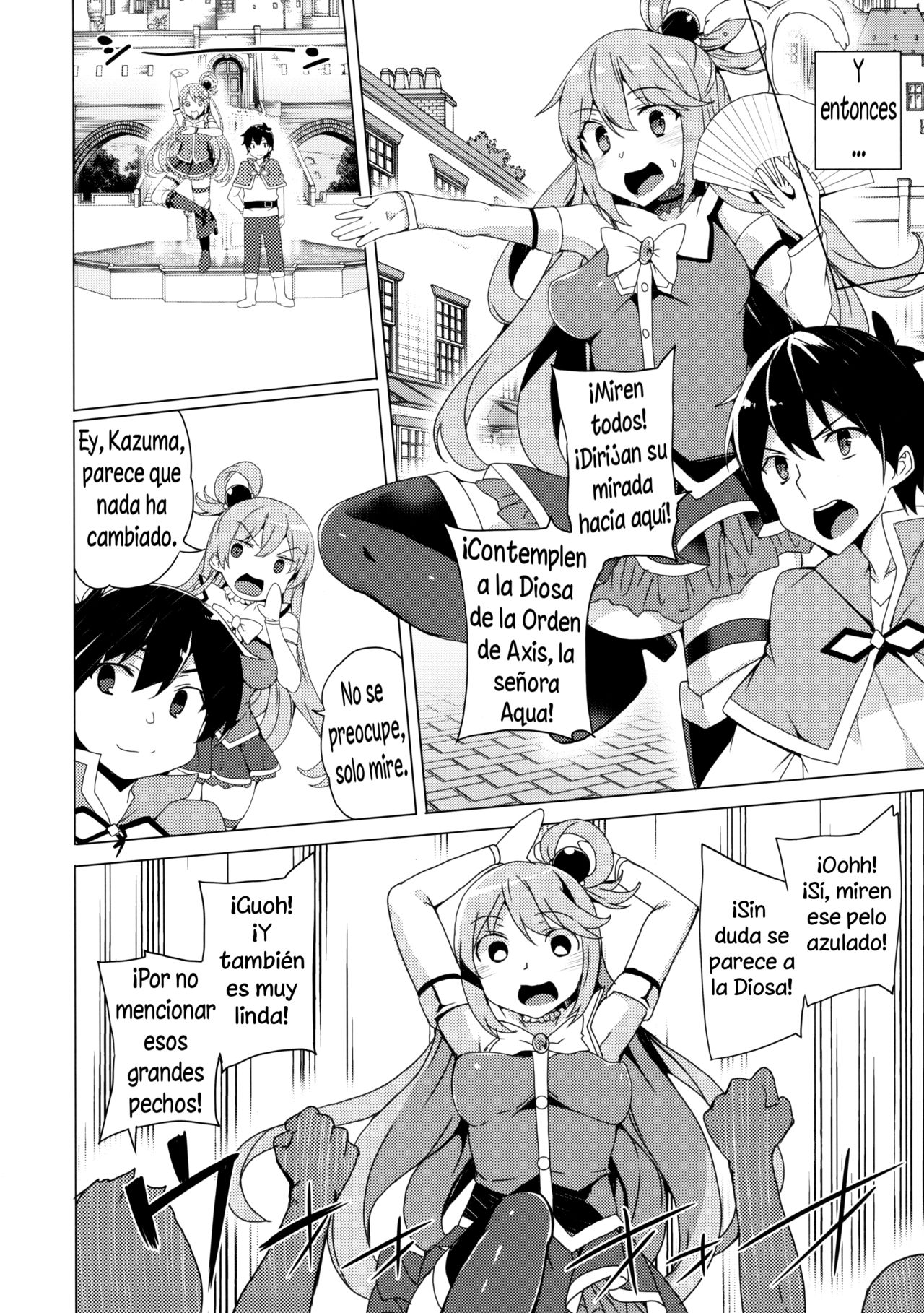 (C92) [Waffle Doumeiken (Tanaka Decilitre)] Axis-kyou ni Haitte kudasai (Kono Subarashii Sekai ni Syukufuku o!) [Spanish] (Solarismaximum) Bildnummer 10