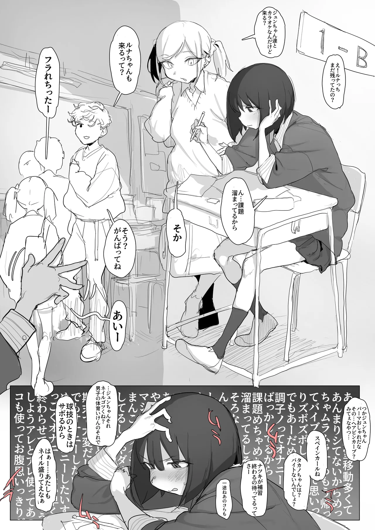 [あっくす] 股間がイライラしたから紐パン食い込ませて自分のクラスで「宿題」するルナちゃん 画像番号 1