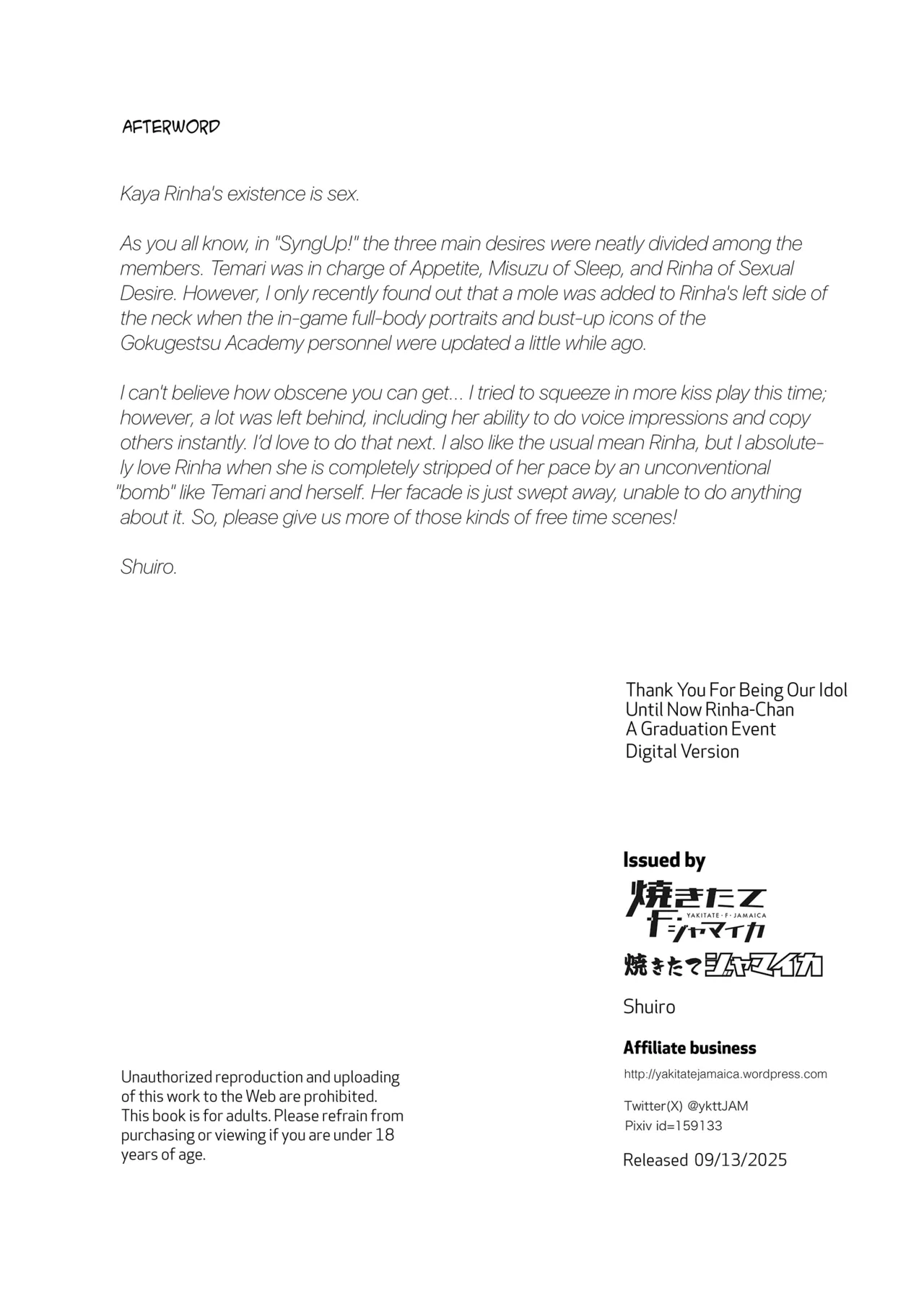 [Yakitate Jamaica (Shuiro)] Rinha-chan Ima made Idol Arigatou-sai | Thank You For Being Our Idol Until Now Rinha-Chan! A Graduation Event (Gakuen IDOLM@STER) [English] [TheWhiteLine] [Digital] image number 21