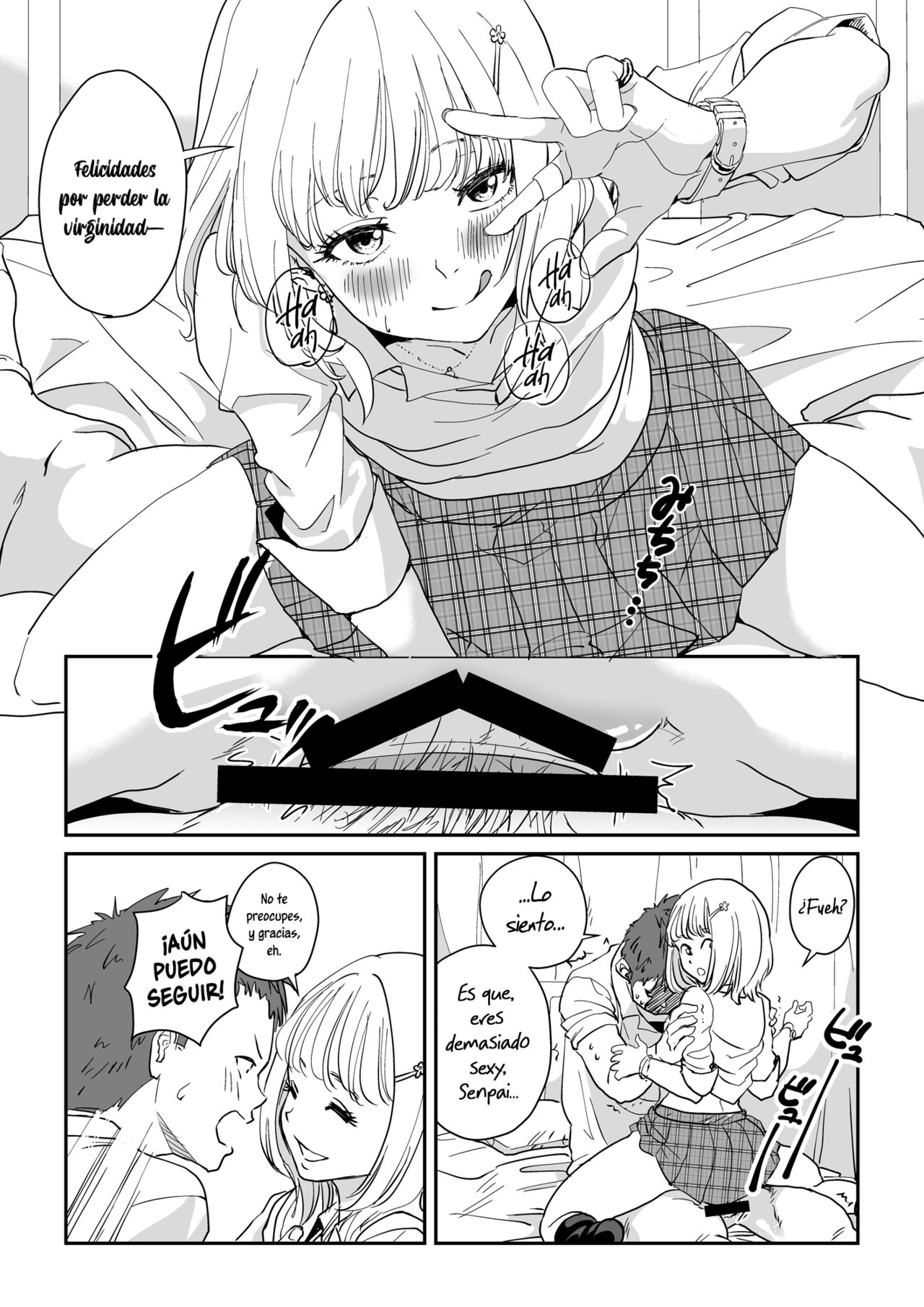 [White Bonbori (Chinbon)] Shiro Gal Senpai no Kagai Lesson | Lecciones Extracurriculares con una Senpai Gal Blanca [Spanish] [NekoCreme] image number 18