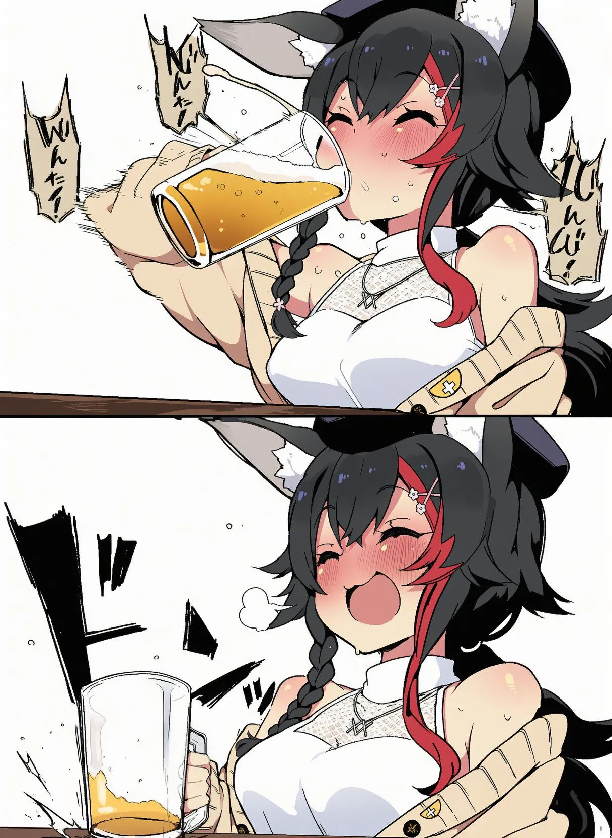 ookami mio drunken breeding [AI generated] image number 1