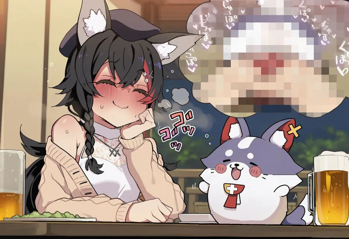 ookami mio drunken breeding [AI generated] image number 2