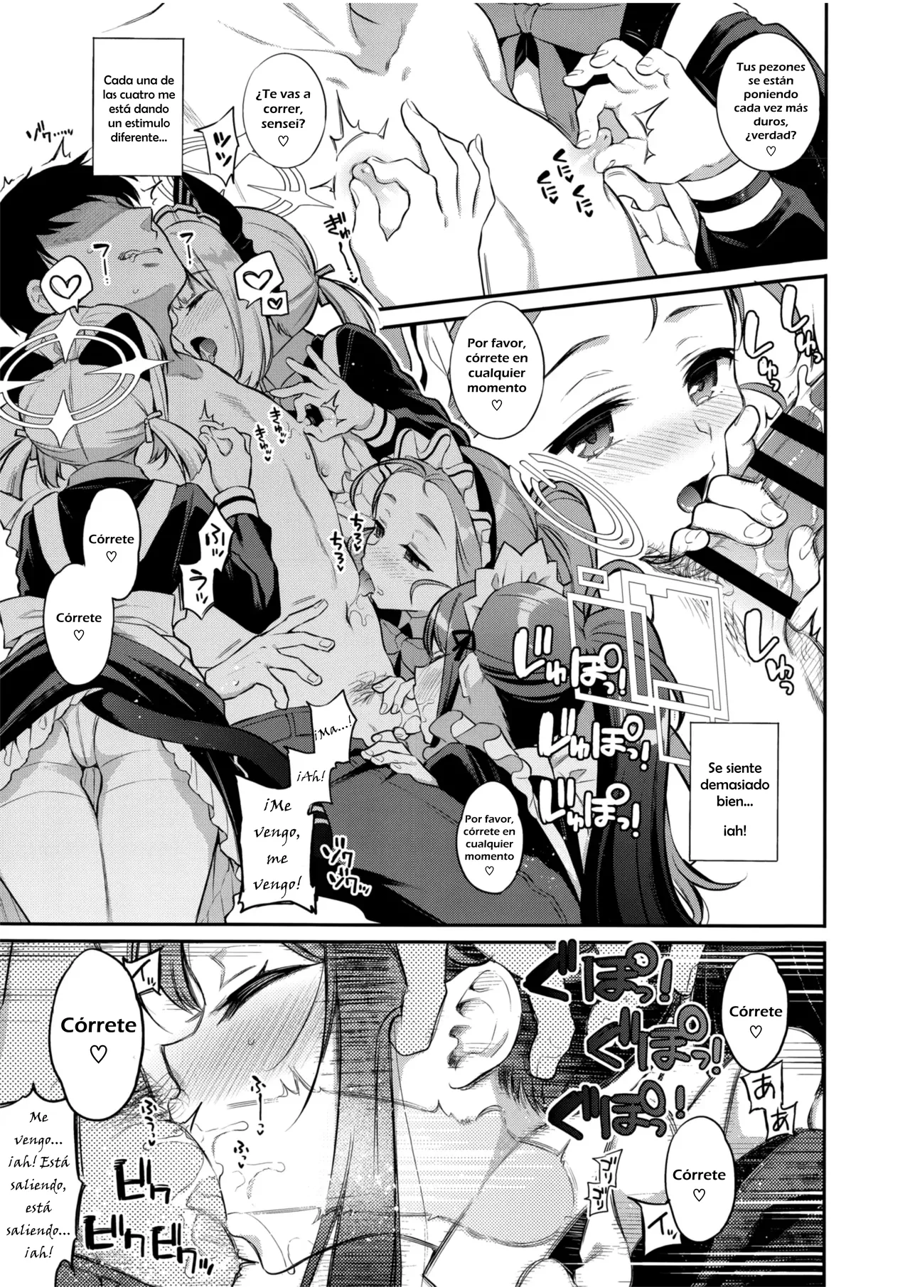 [K+W (Sasachinn)] Sensei Kouryaku Game Maid Harem Hen | Estrategia para conquistar al sensei: El arco del harem de maids (Blue Archive) [Spanish] [quetz-kun] [2025-08-24] 8eme image