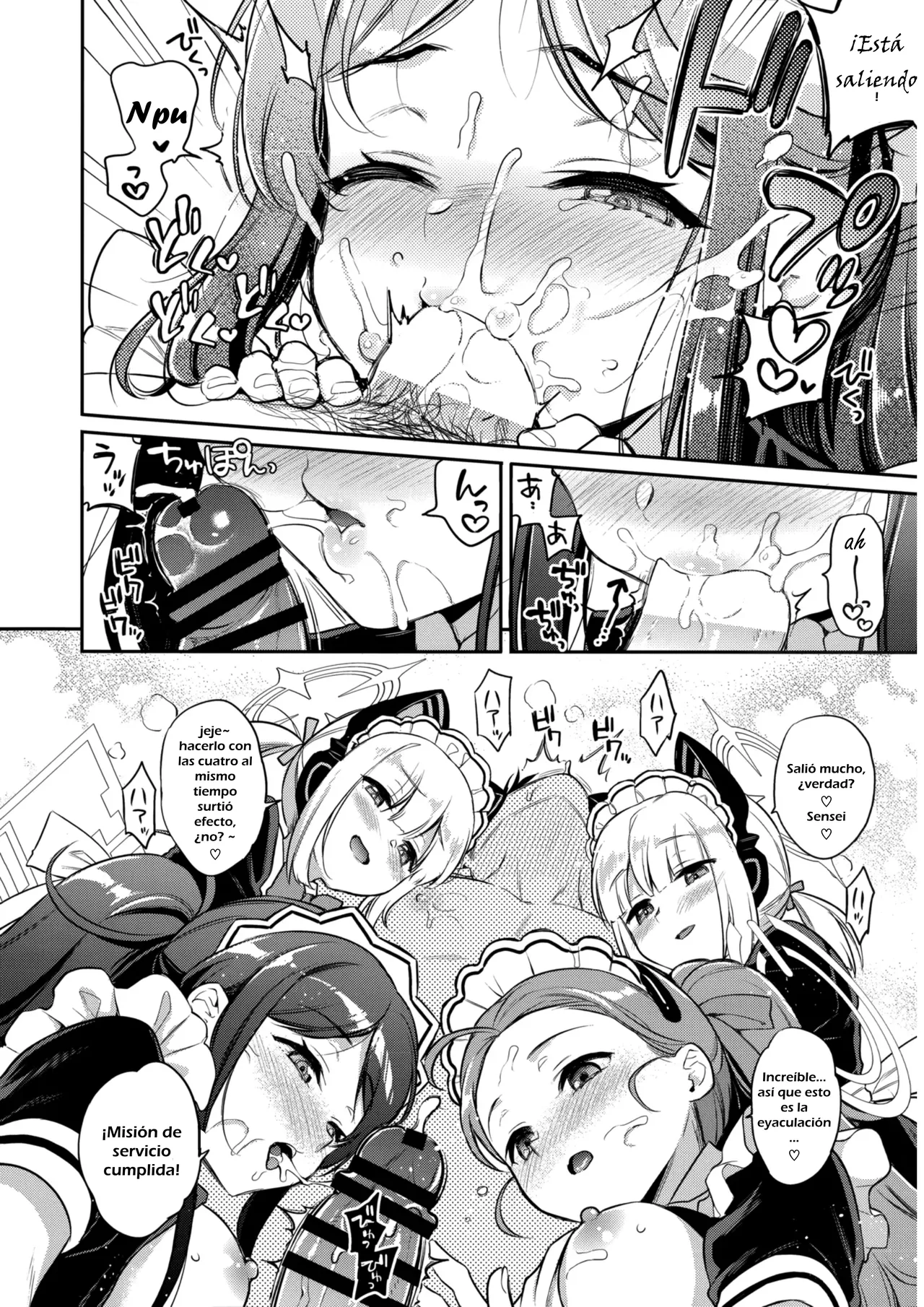 [K+W (Sasachinn)] Sensei Kouryaku Game Maid Harem Hen | Estrategia para conquistar al sensei: El arco del harem de maids (Blue Archive) [Spanish] [quetz-kun] [2025-08-24] 9eme image