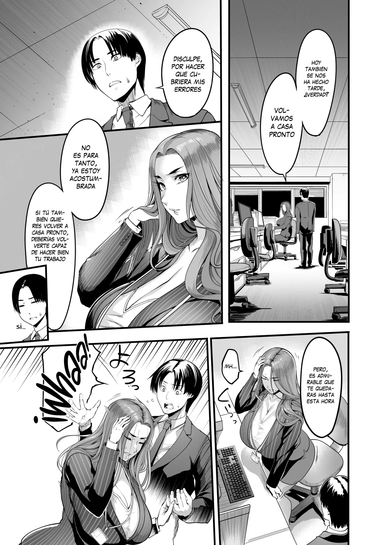 [Ikemen Teikoku (Remu)] Sawatta dake de Iku Onna Shokuba no Babaa Senpai｜La mujer que se excita con solo tocarla - La vieja bruja del trabajo  [Spanish] [KZ Scan] [Digital] image number 10