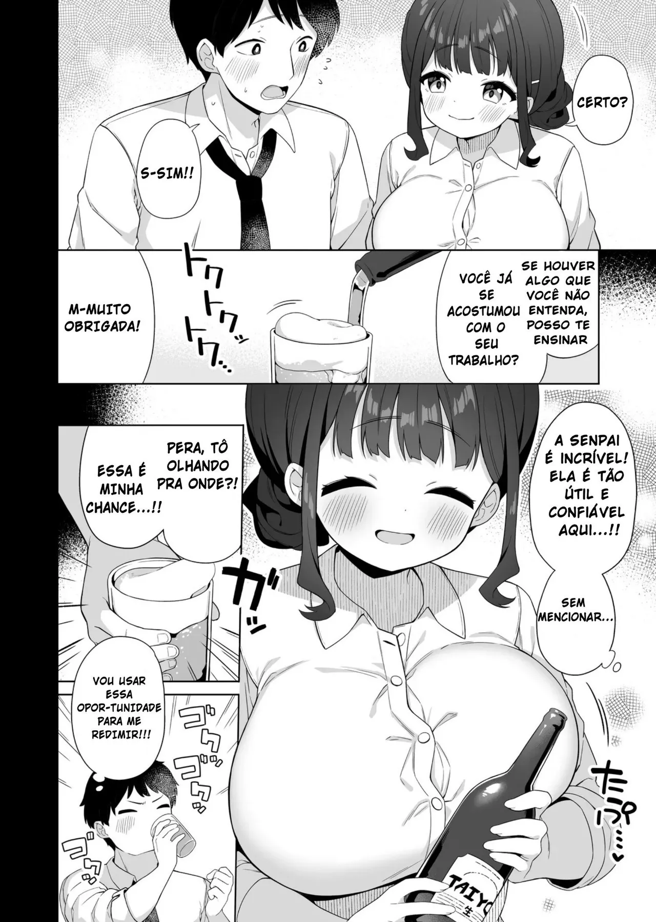 [Kaku Renbo (Gyuuhimochi)] Deka Chichi de Chou Amaama na Uchi no Senpai [Portuguese-BR] numero di immagine  5