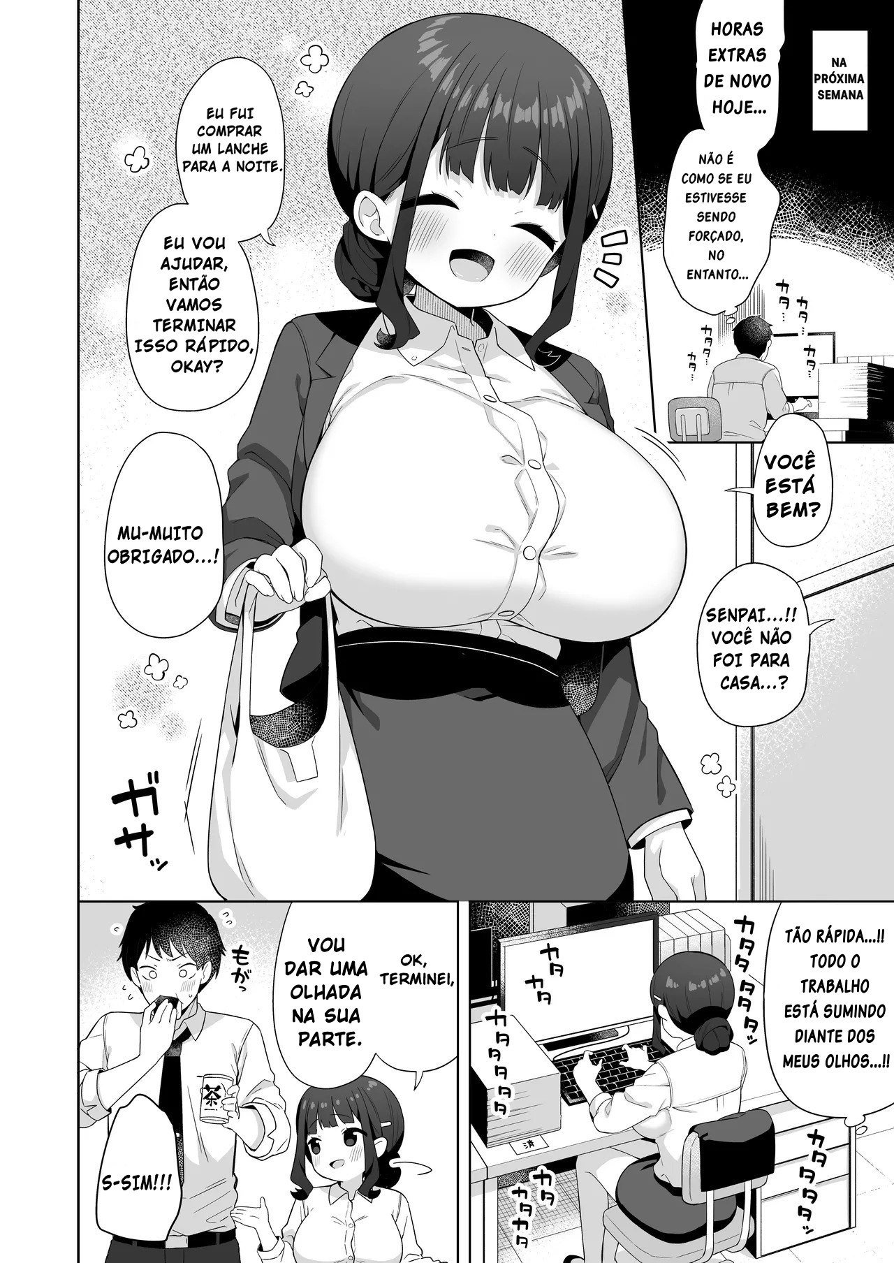 [Kaku Renbo (Gyuuhimochi)] Deka Chichi de Chou Amaama na Uchi no Senpai [Portuguese-BR] numero di immagine  19