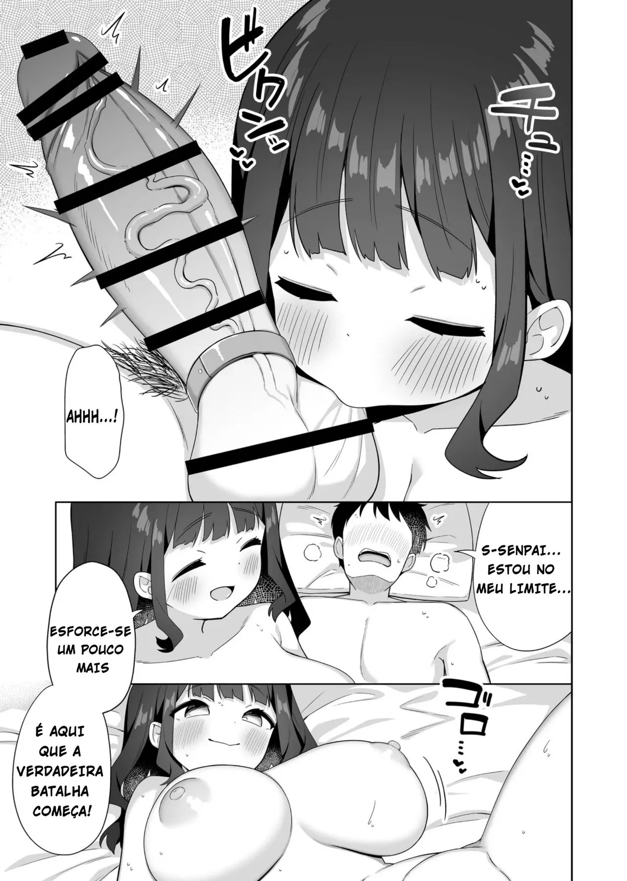 [Kaku Renbo (Gyuuhimochi)] Deka Chichi de Chou Amaama na Uchi no Senpai [Portuguese-BR] numero di immagine  32