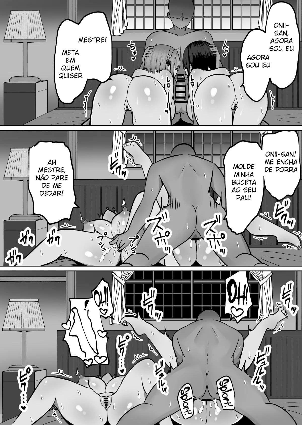 [Cinnamon Tou] Kyonyuu Mesu Onaho no Shitsukekata ~ Binkan Taishitsu no Dosukebe Kyonyuu Shimai to Iki Gaman Training [Portuguese-BR] Bildnummer 41