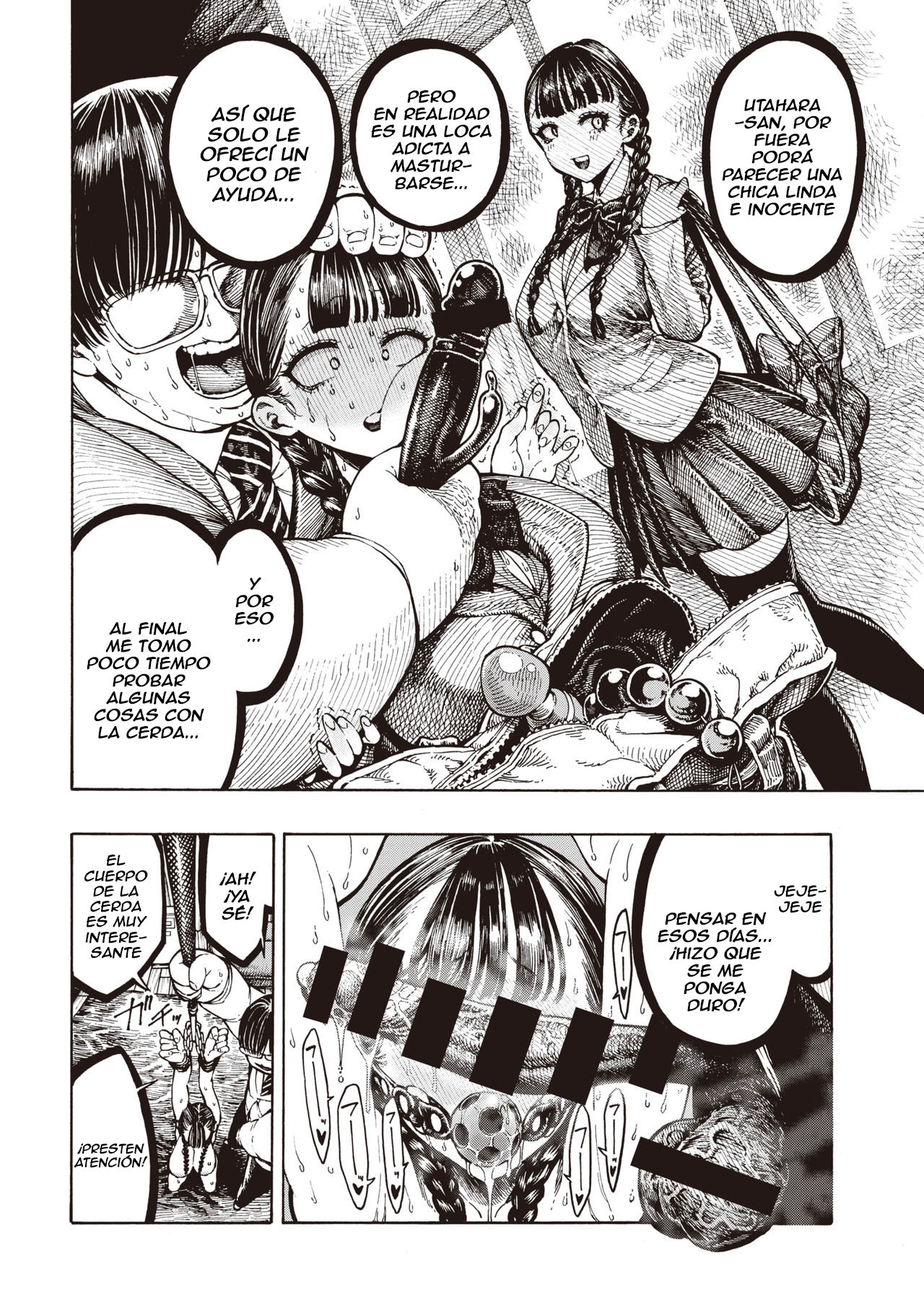 [Hirune] Buta to Present | Pig And Gift (COMIC Kairakuten 2020-04) [Spanish] [Lanerte] [Digital] image number 9