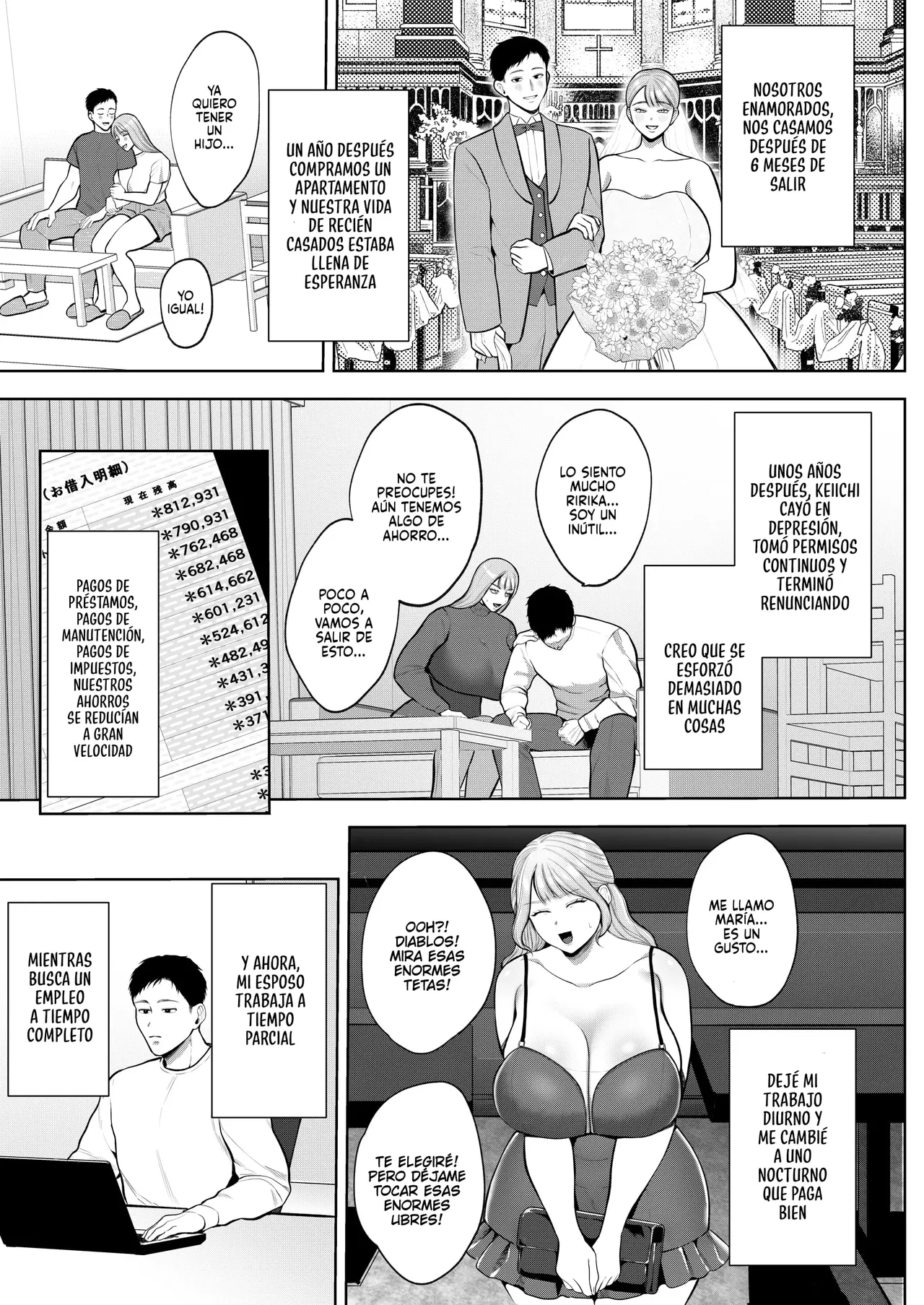 [Sakura Shiina] Yashoku Hitozuma Makura Eigyou de Gokainin｜Una Esposa que Trabajaba de Noche Quedó Embarazada al Ofrecer Servicios Sexuales [Spanish] [P7Neko] изображение № 14