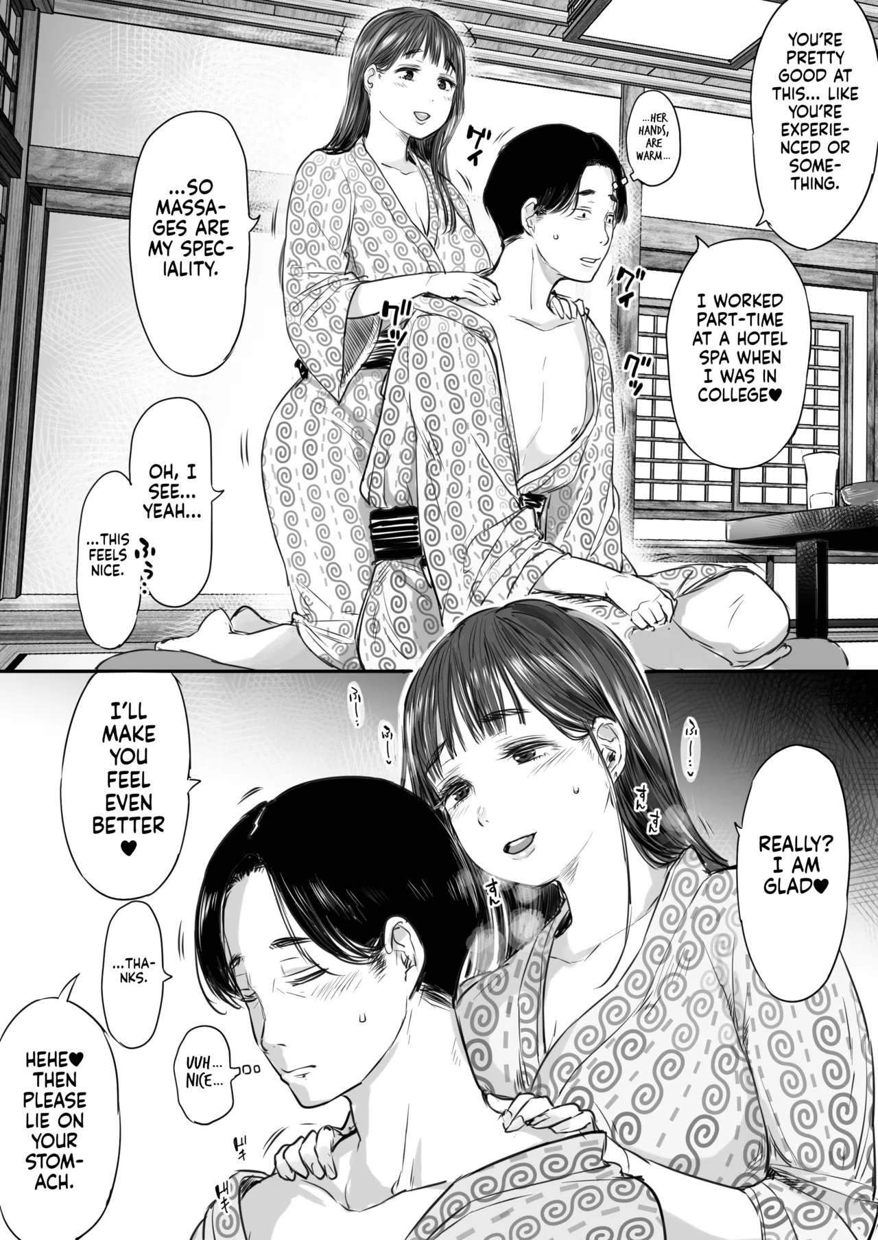 [Ookami Shoujo Dan (Mukoujima Tenro)] Shucchou, Kouhai to Aibeya. Yukishi Nure Hada ni Shiboritsukusareta Yoru | Sharing a Room With My Junior on a Business Trip. A Night Her Wet Yukata Skin Drained Me Dry [English] [gotbored] numero di immagine  18
