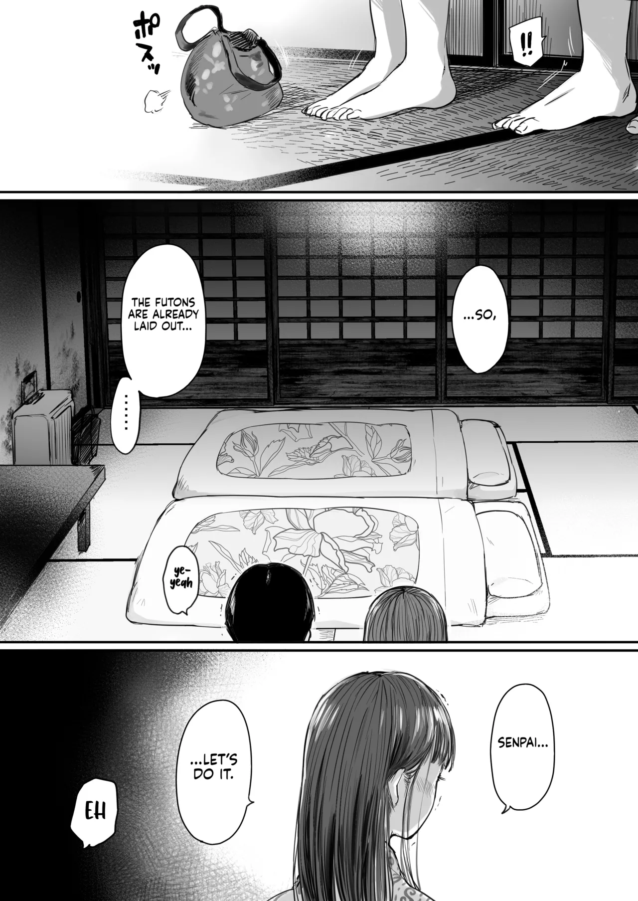 [Ookami Shoujo Dan (Mukoujima Tenro)] Shucchou, Kouhai to Aibeya. Yukishi Nure Hada ni Shiboritsukusareta Yoru | Sharing a Room With My Junior on a Business Trip. A Night Her Wet Yukata Skin Drained Me Dry [English] [gotbored] numero di immagine  33