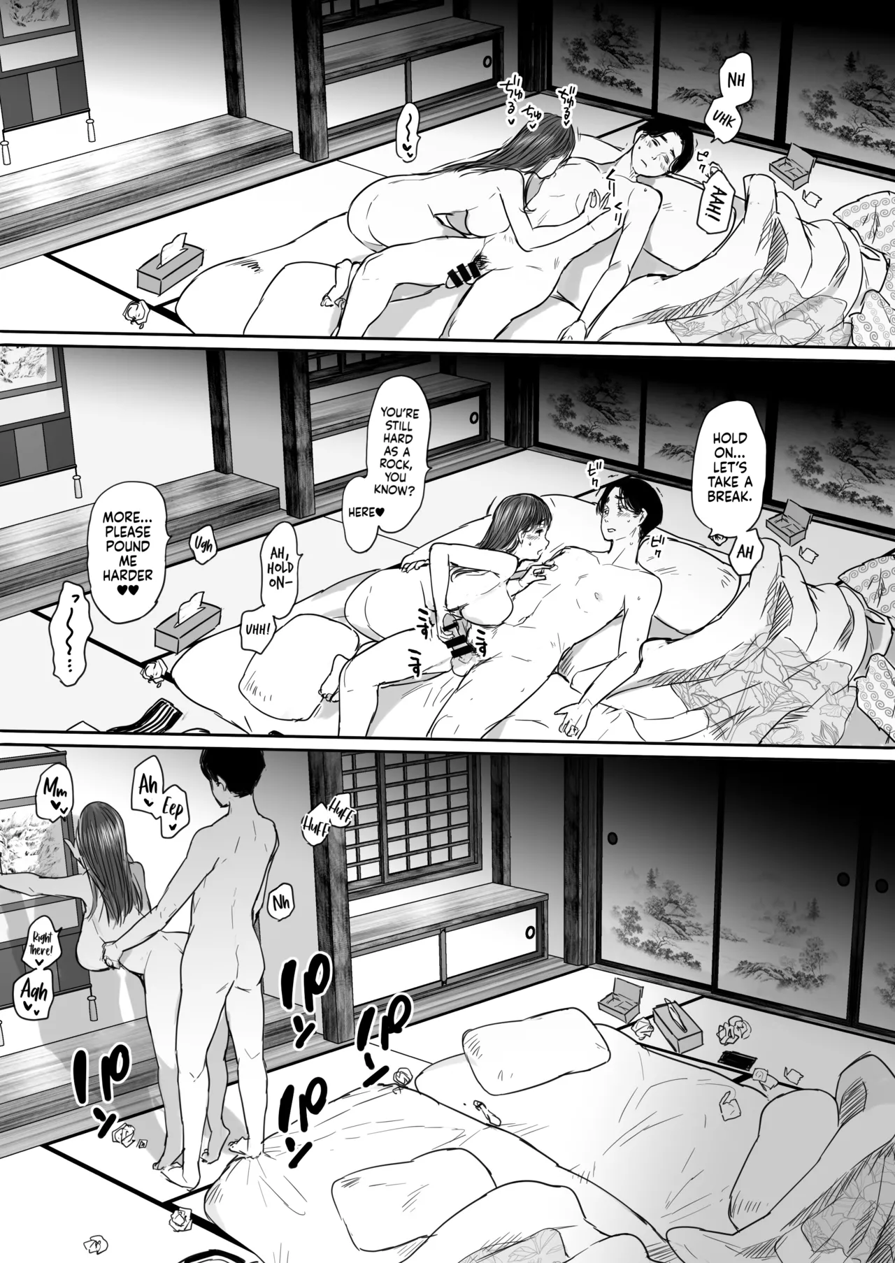 [Ookami Shoujo Dan (Mukoujima Tenro)] Shucchou, Kouhai to Aibeya. Yukishi Nure Hada ni Shiboritsukusareta Yoru | Sharing a Room With My Junior on a Business Trip. A Night Her Wet Yukata Skin Drained Me Dry [English] [gotbored] numero di immagine  61