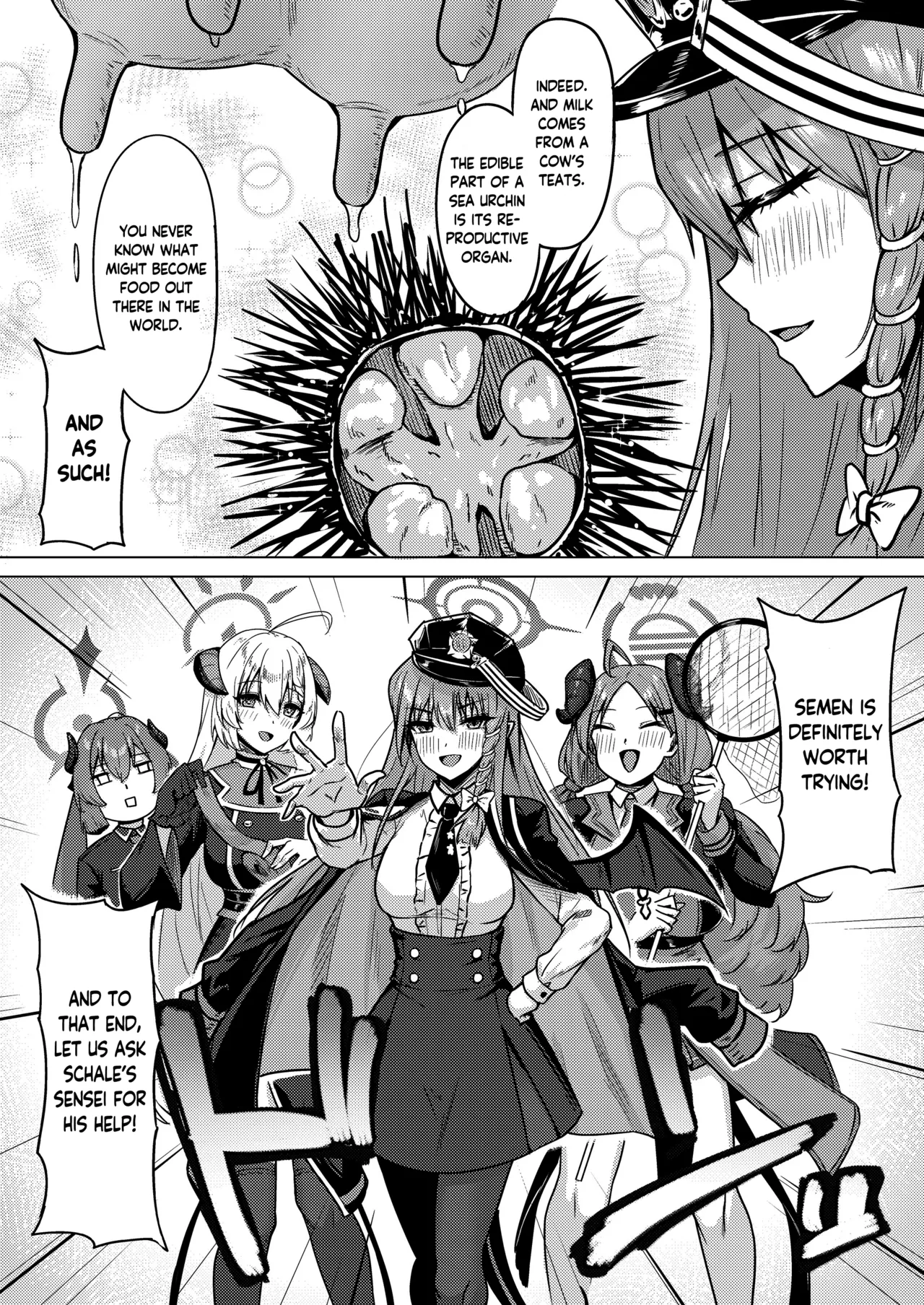 [Nanaya (Nao)] Bishoku Kenkyuukai no Semen Kenkyuu | The Gourmet Research Society's Research on Semen (Blue Archive) [English] [Douzo Lad Translations] [Digital] image number 3