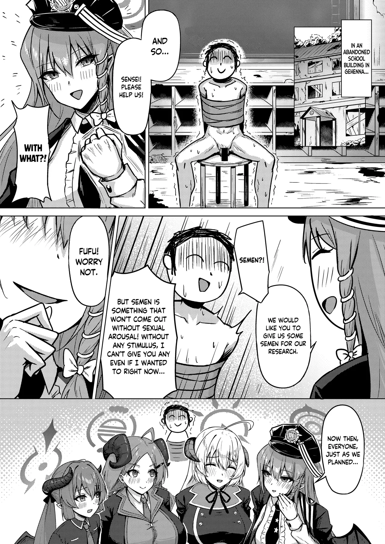 [Nanaya (Nao)] Bishoku Kenkyuukai no Semen Kenkyuu | The Gourmet Research Society's Research on Semen (Blue Archive) [English] [Douzo Lad Translations] [Digital] image number 4